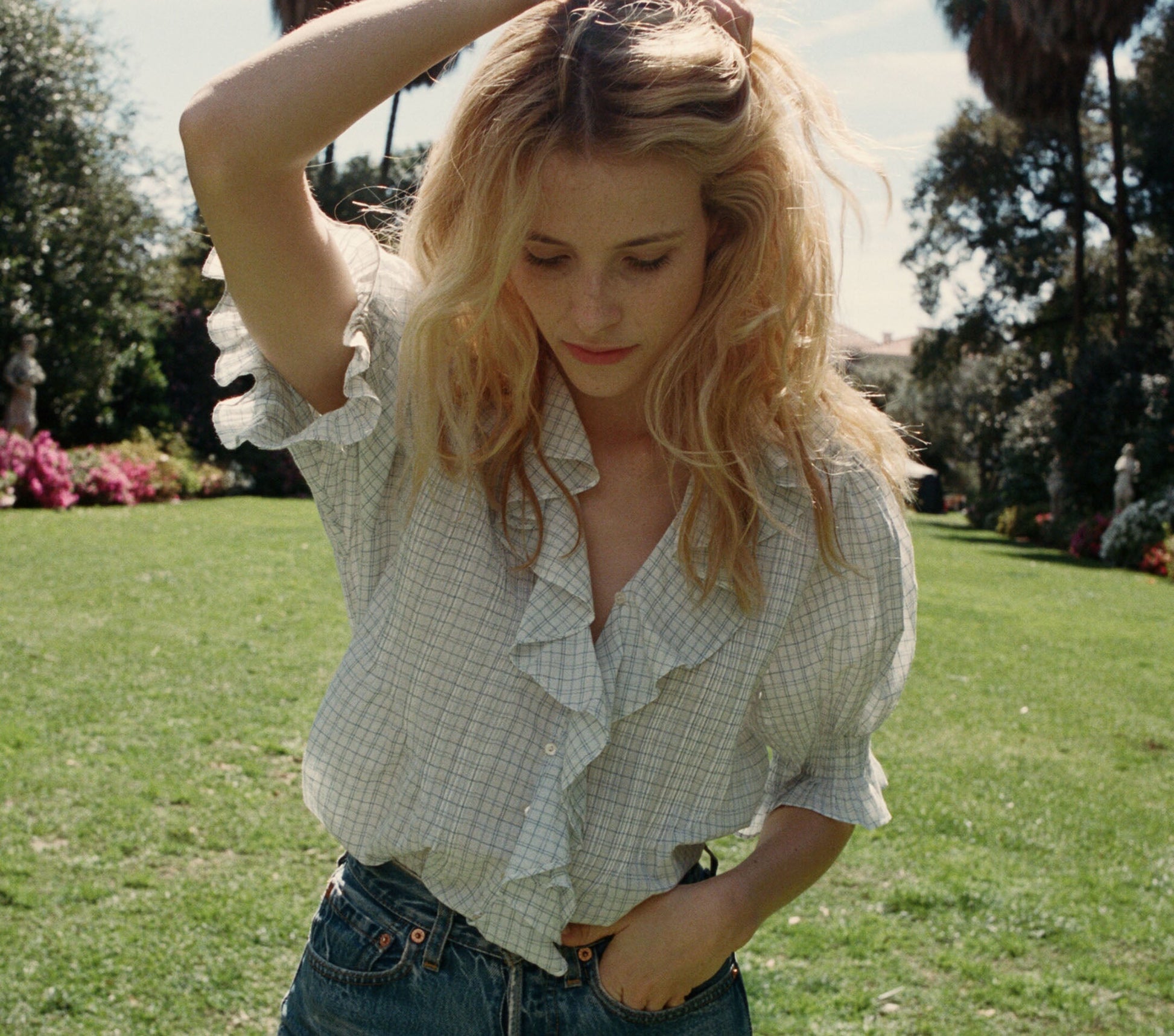 HMD -- HENRI TOP -- BLUE PICNIC PLAID view 10
