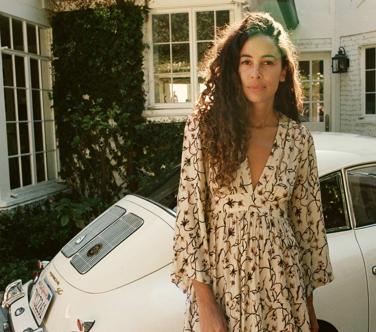 HMD -- ZINNIA DRESS -- CREAM SCROLL PRINT view 3
