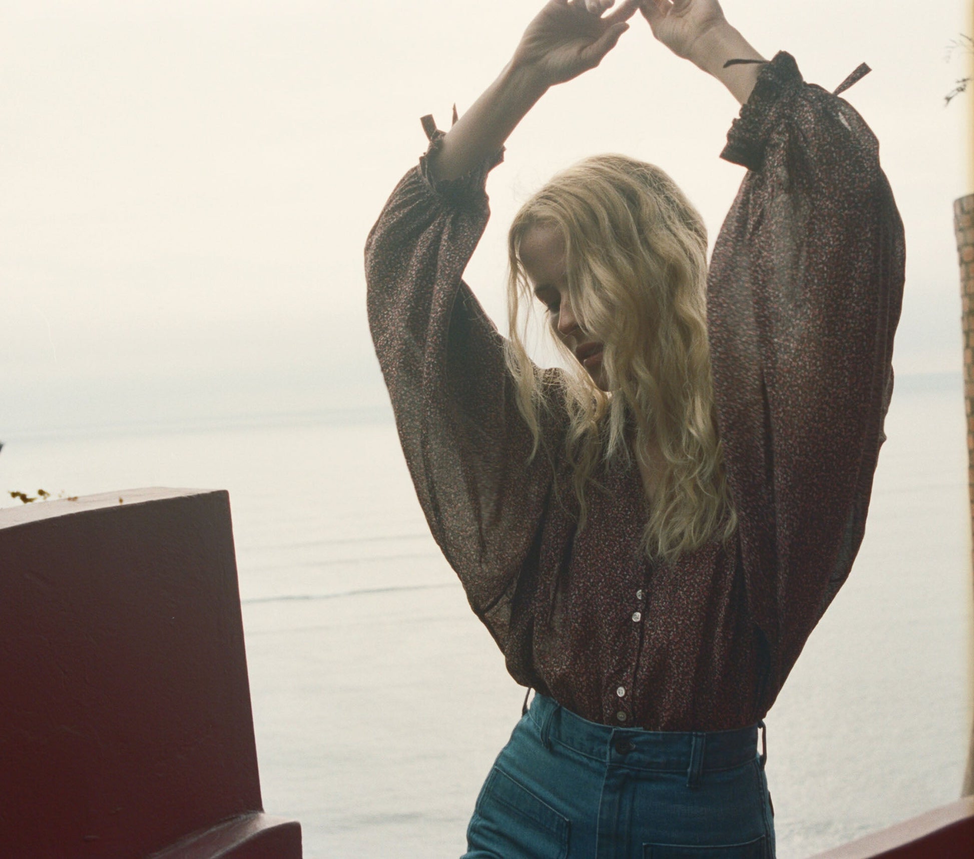 HMD -- ROSE TOP -- RUST DITZY FLORAL view 3