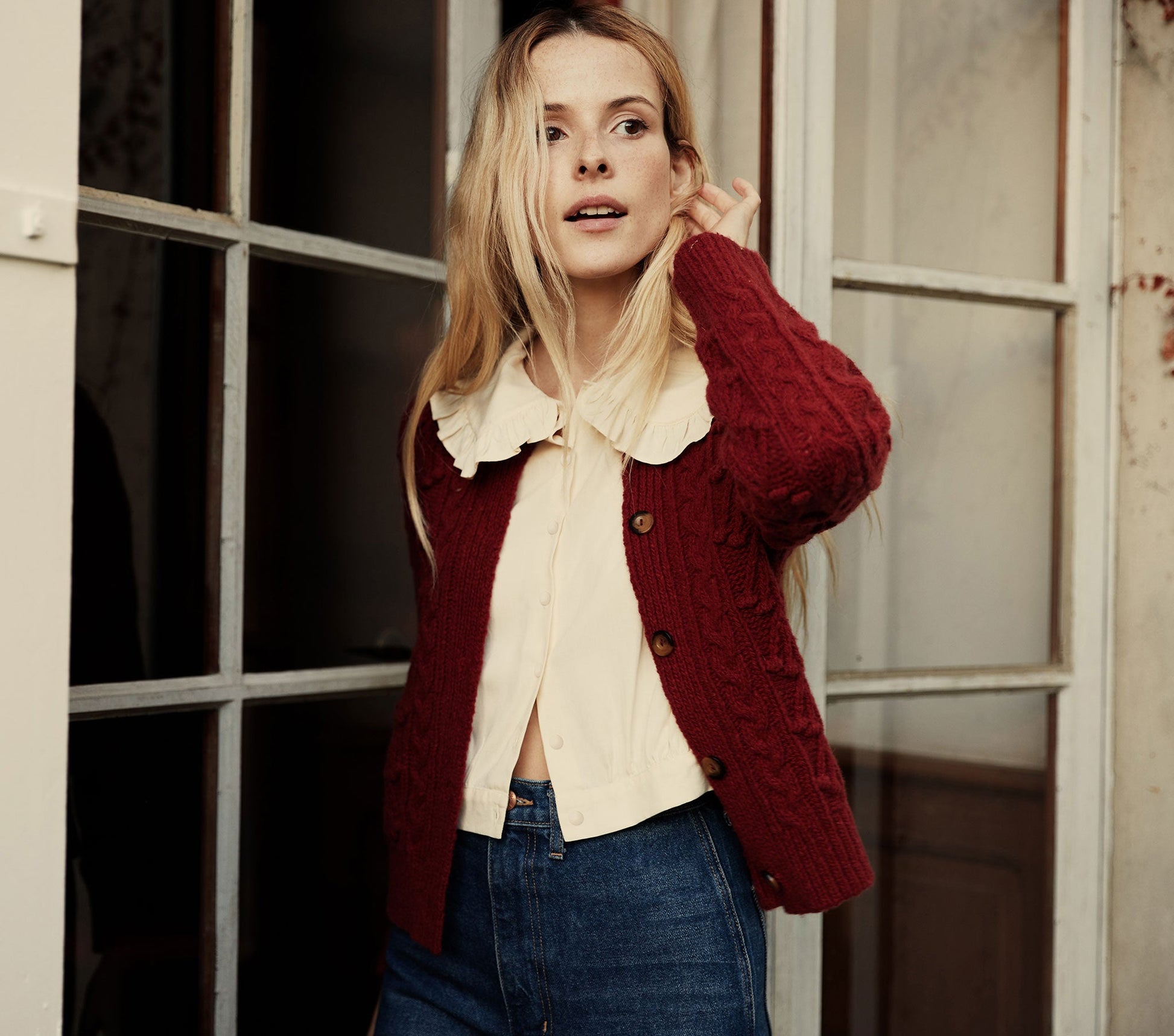 HMD -- VERONA CARDIGAN SWEATER -- CRANBERRY view 7
