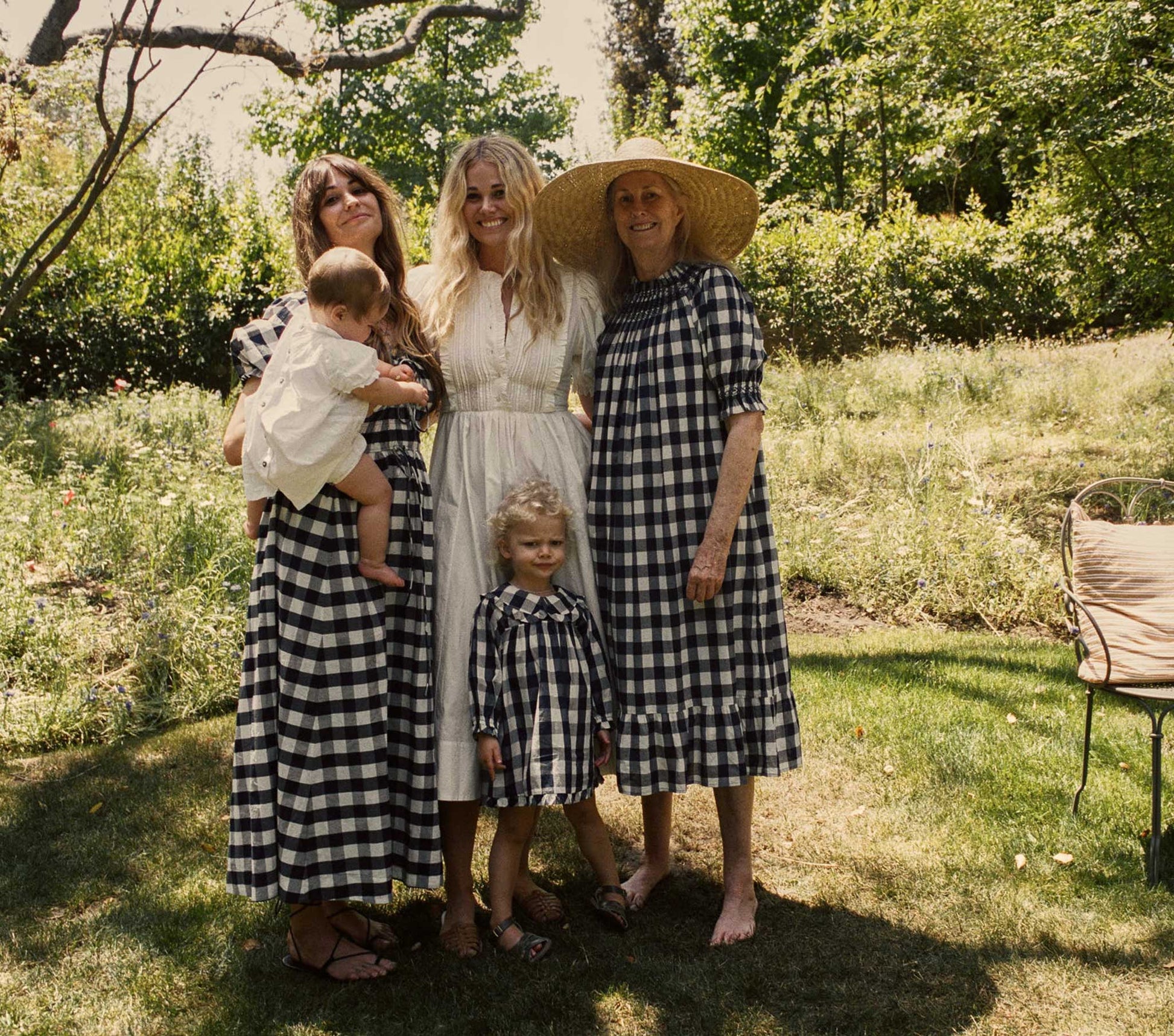 HMD -- WHISPER DRESS -- NAVY GINGHAM view 4
