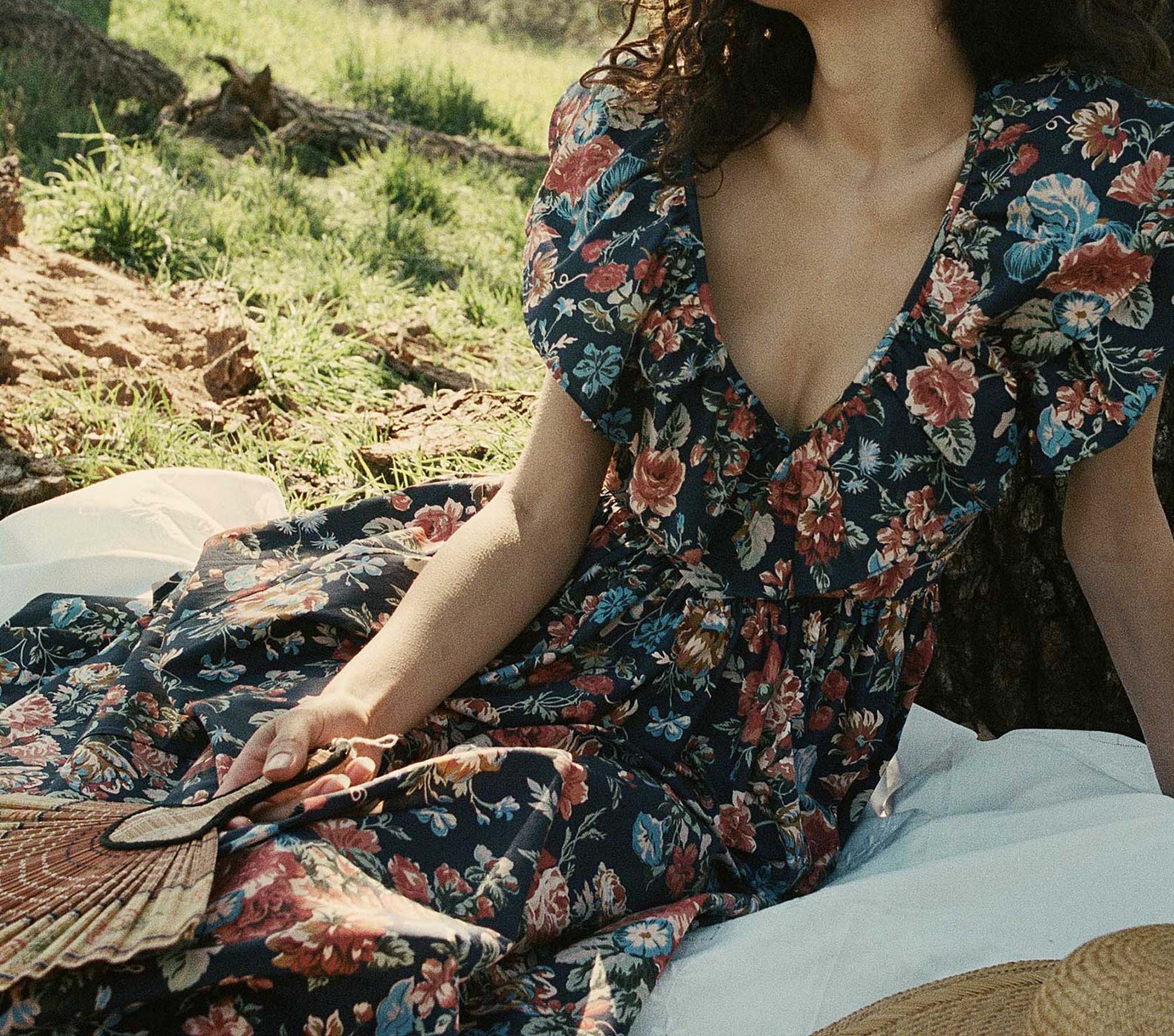 HMD -- PECOS DRESS -- INDIGO IRIS FLORAL view 2
