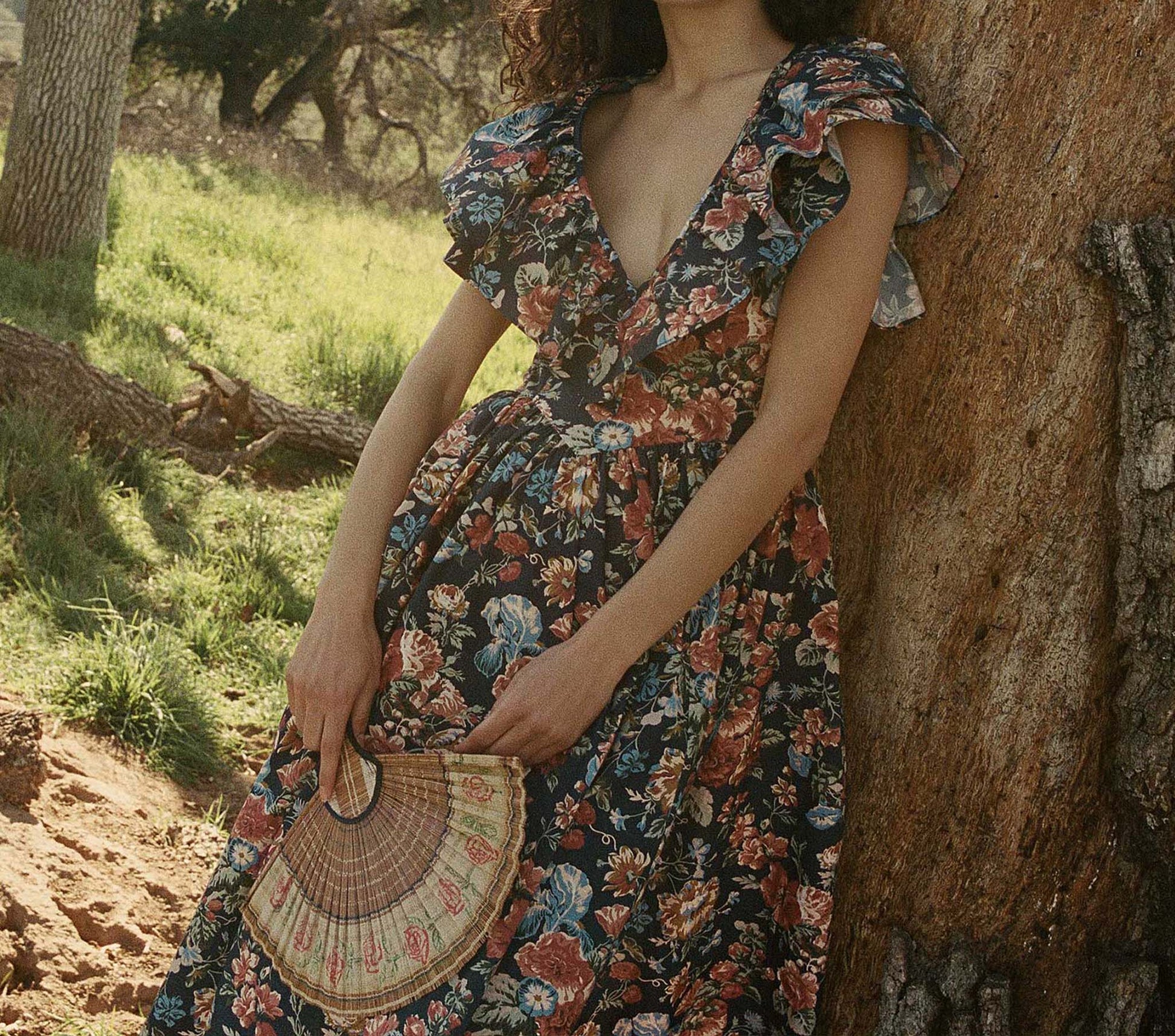 HMD -- PECOS DRESS -- INDIGO IRIS FLORAL view 3
