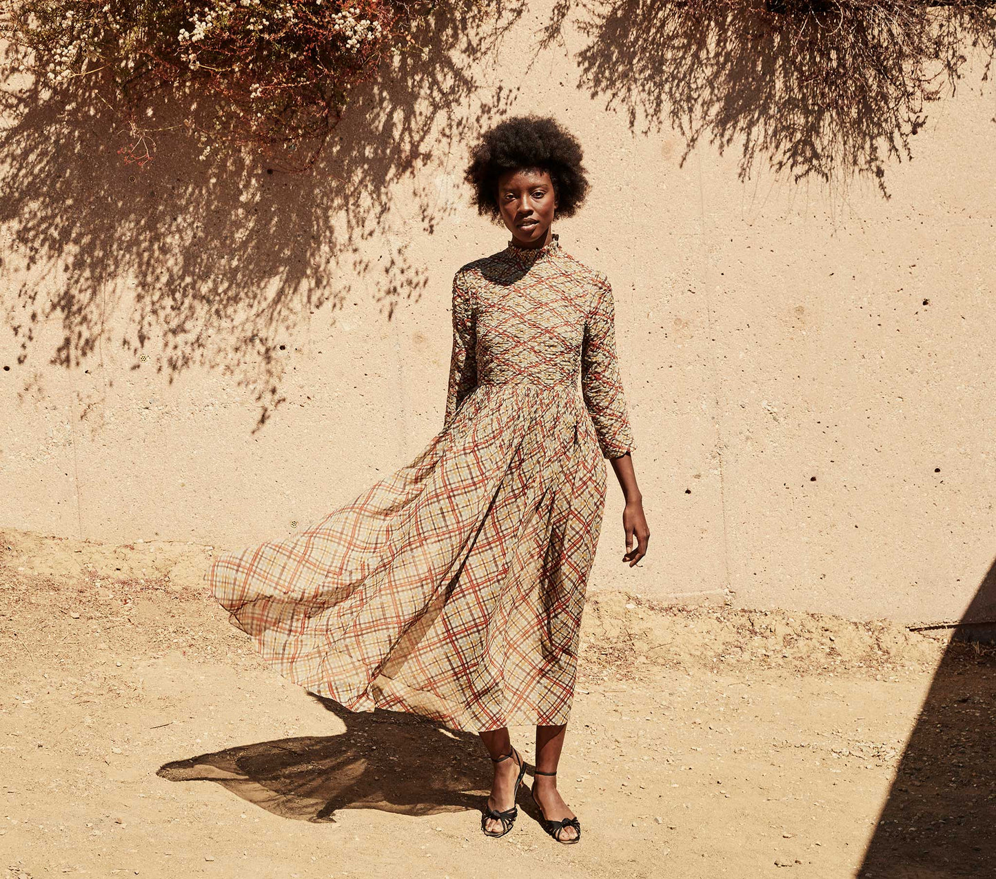 HMD -- ALLEGRA DRESS -- TOMATO EMMELINE PLAID