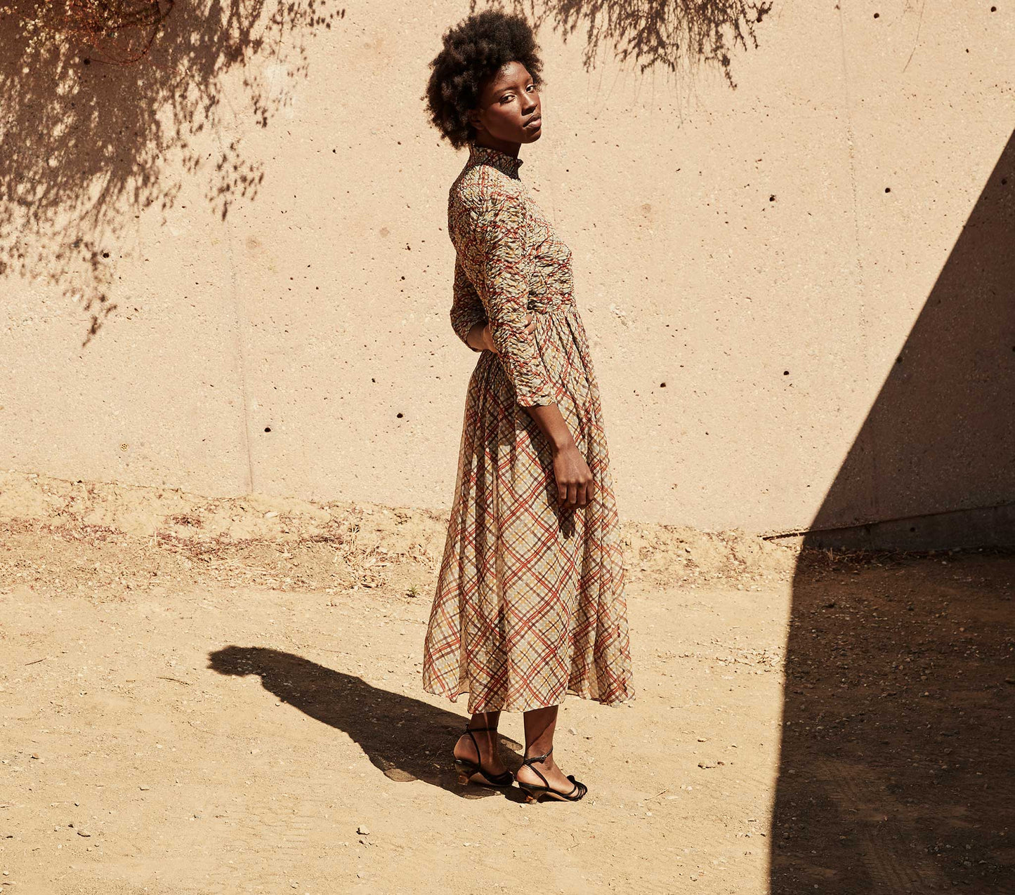 HMD -- ALLEGRA DRESS -- TOMATO EMMELINE PLAID