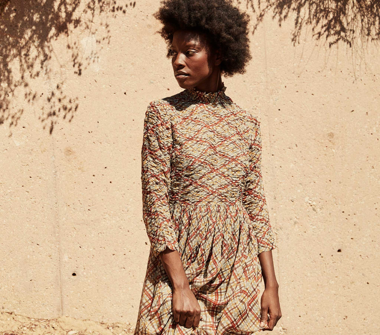 HMD -- ALLEGRA DRESS -- TOMATO EMMELINE PLAID