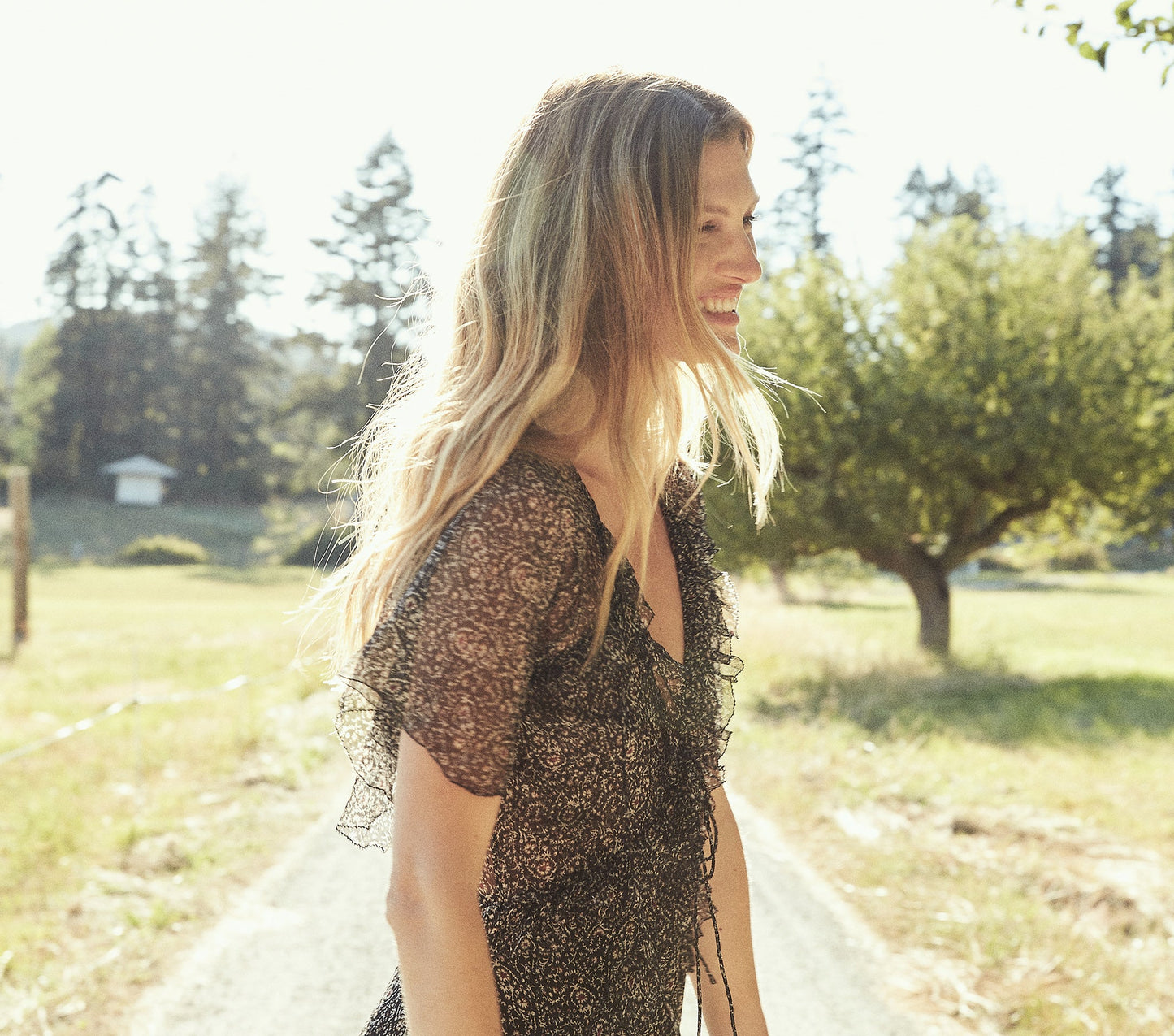 HMD -- ANTOINETTE DRESS -- BLACK PRAIRIE PAISLEY