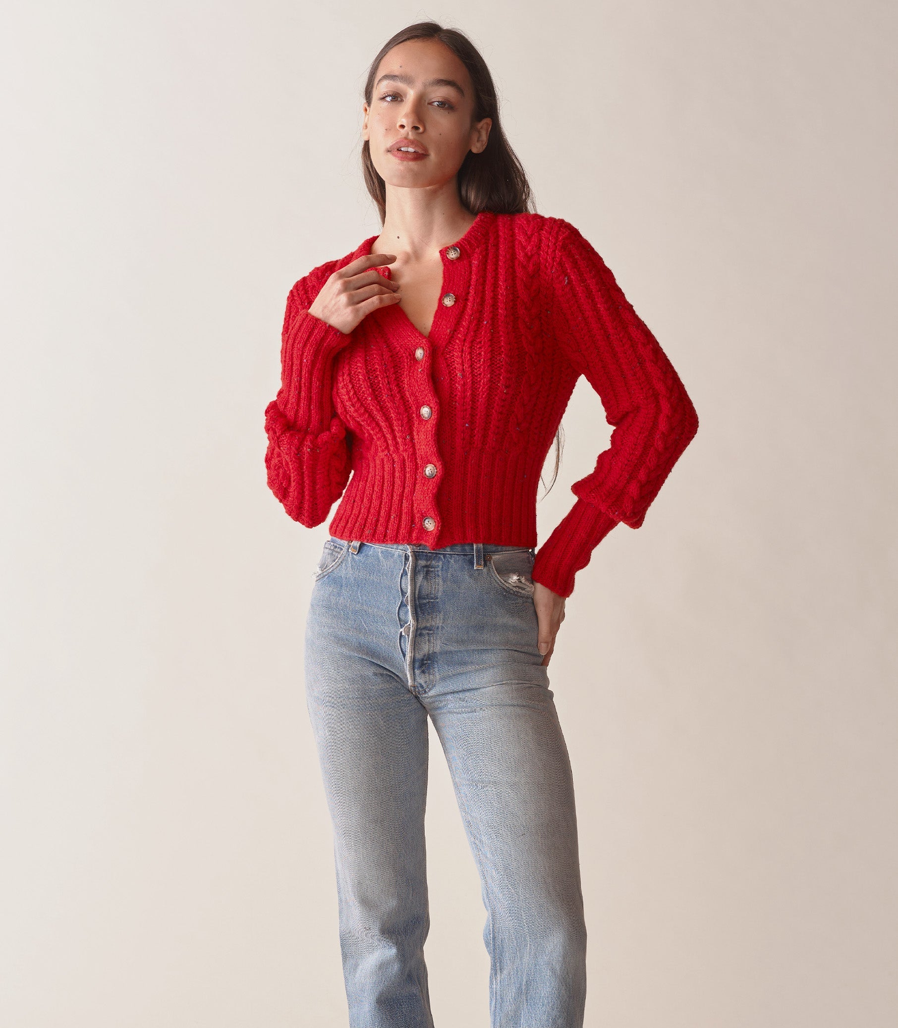HMD -- AUDREY CARDIGAN -- RED SUMAC