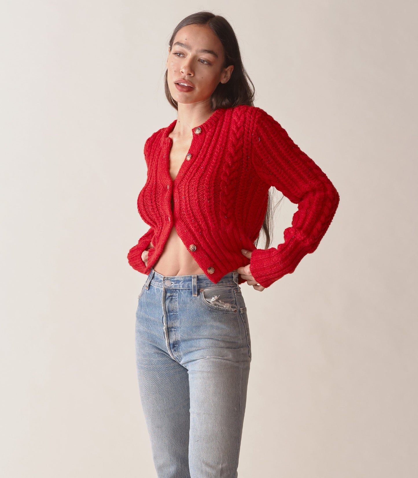 HMD -- AUDREY CARDIGAN -- RED SUMAC