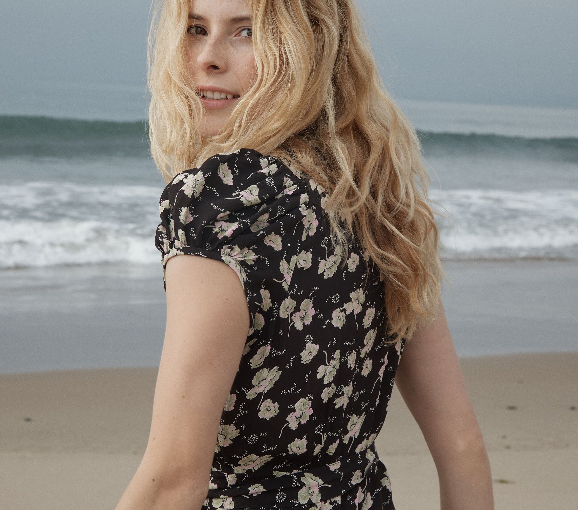 HMD -- AURORA DRESS -- BLACK ANEMONE FLORAL view 12
