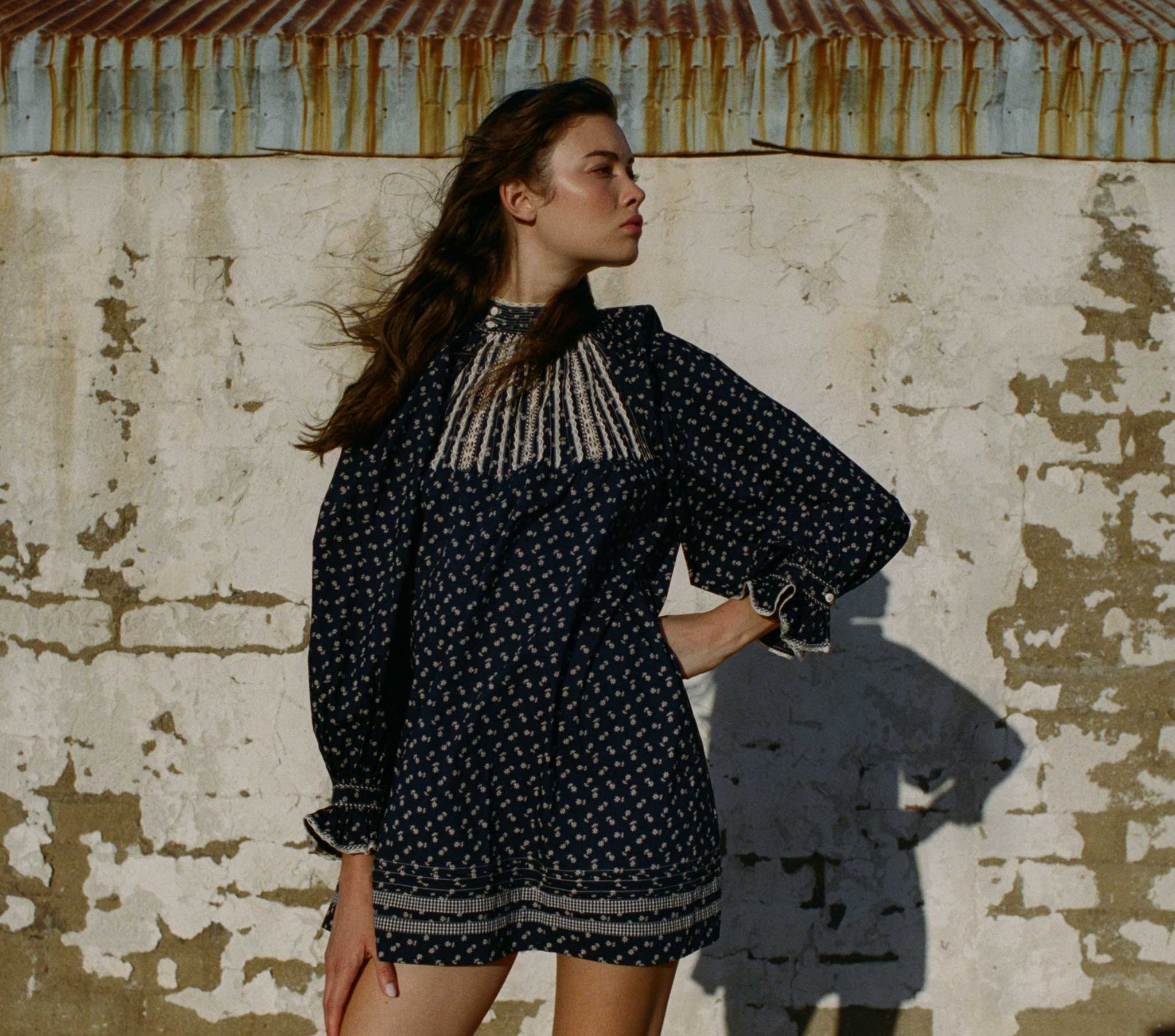 HMD -- BEATRICE DRESS -- INDIGO CALICO
