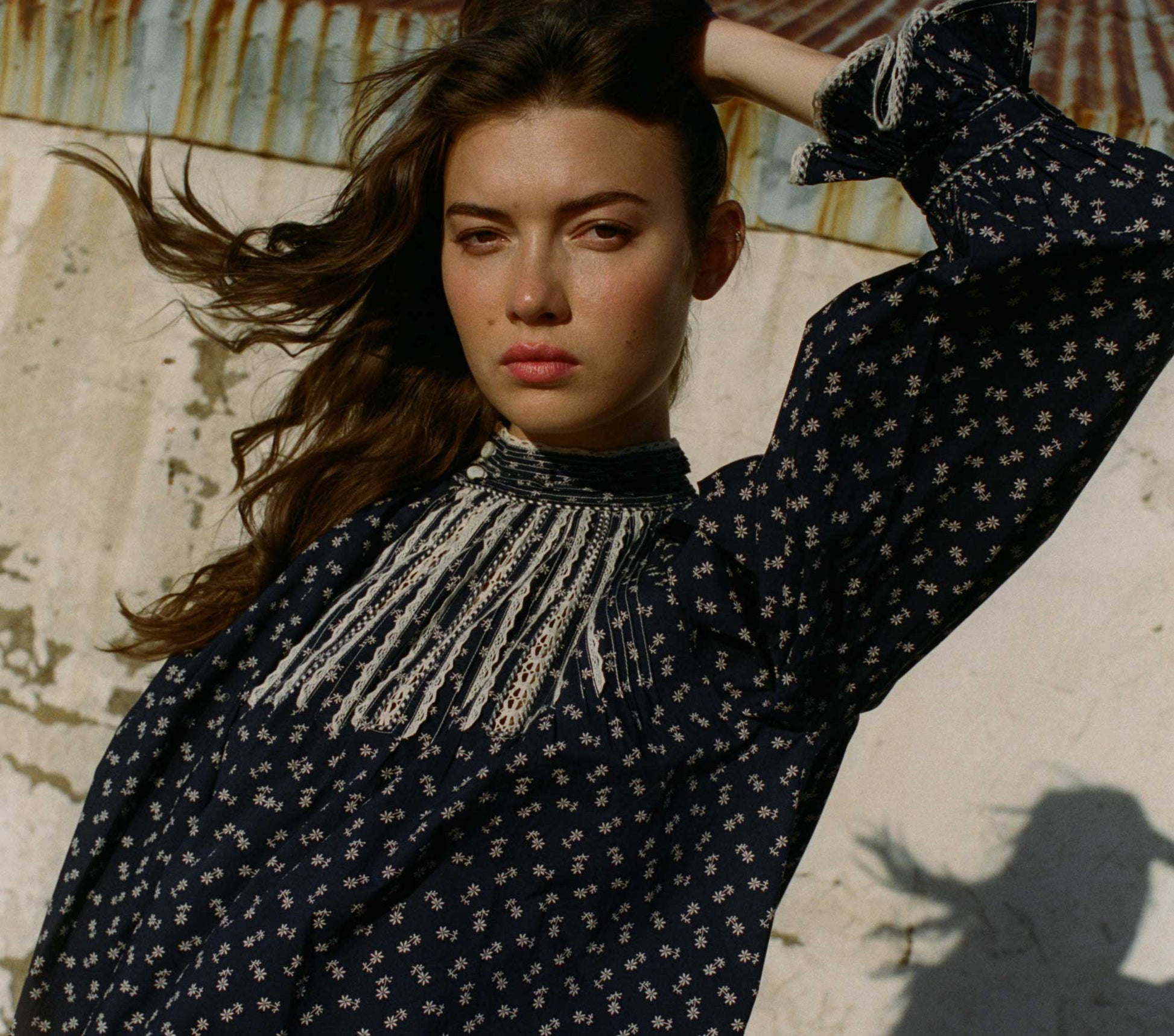 HMD -- BEATRICE DRESS -- INDIGO CALICO view 2