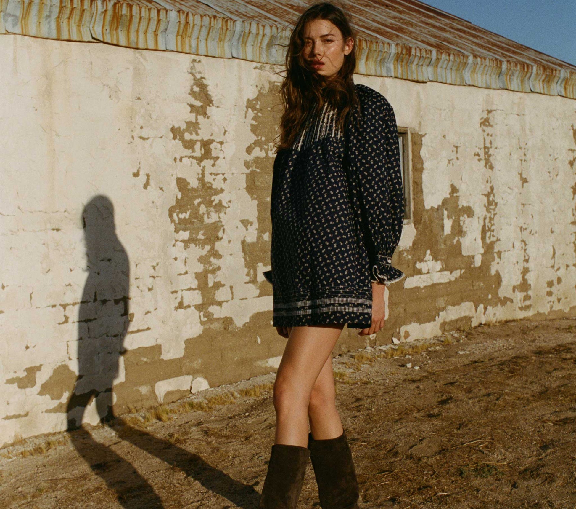 HMD -- BEATRICE DRESS -- INDIGO CALICO view 3