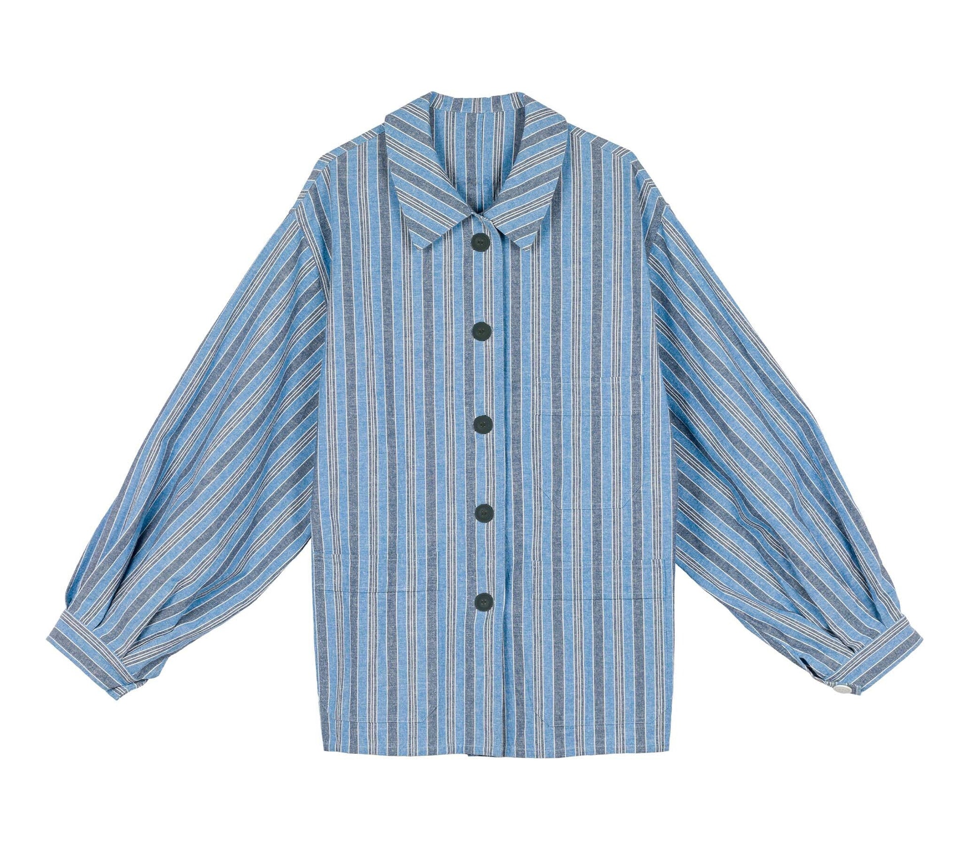 HMD -- CARMEL JACKET -- INDIGO STRIPE view 5
