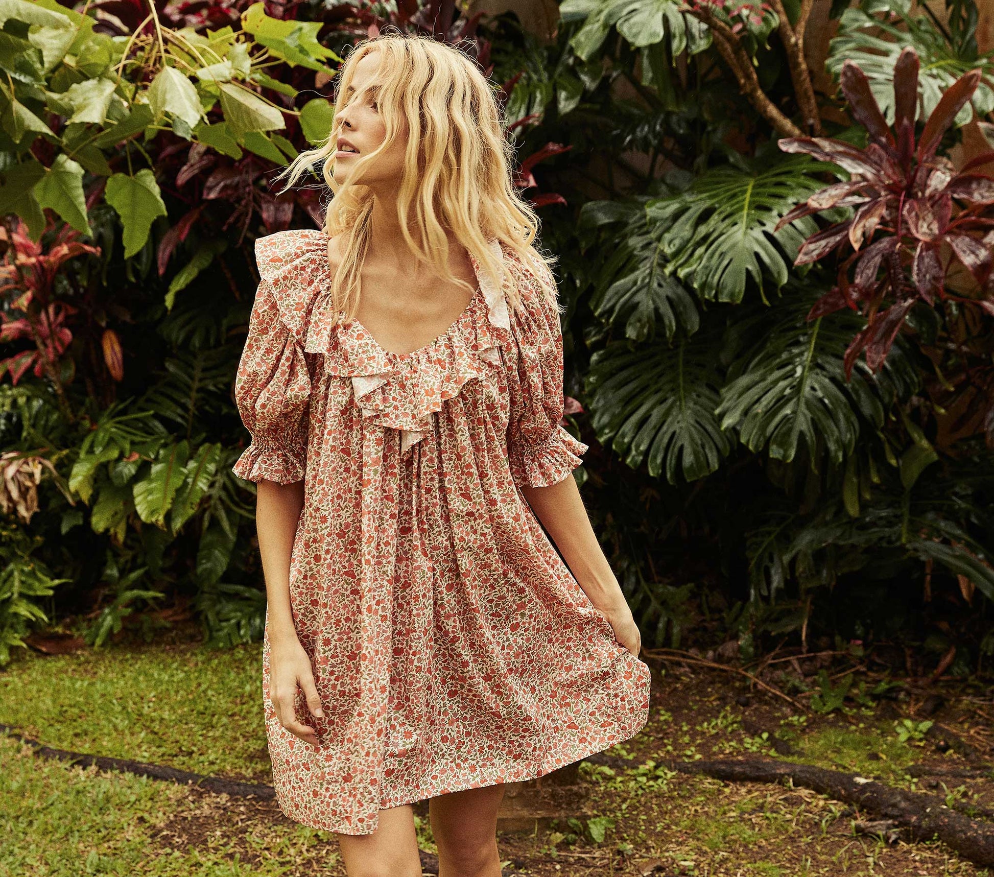 HMD -- CHIME DRESS -- CORAL POPPY BELL FLORAL view 1
