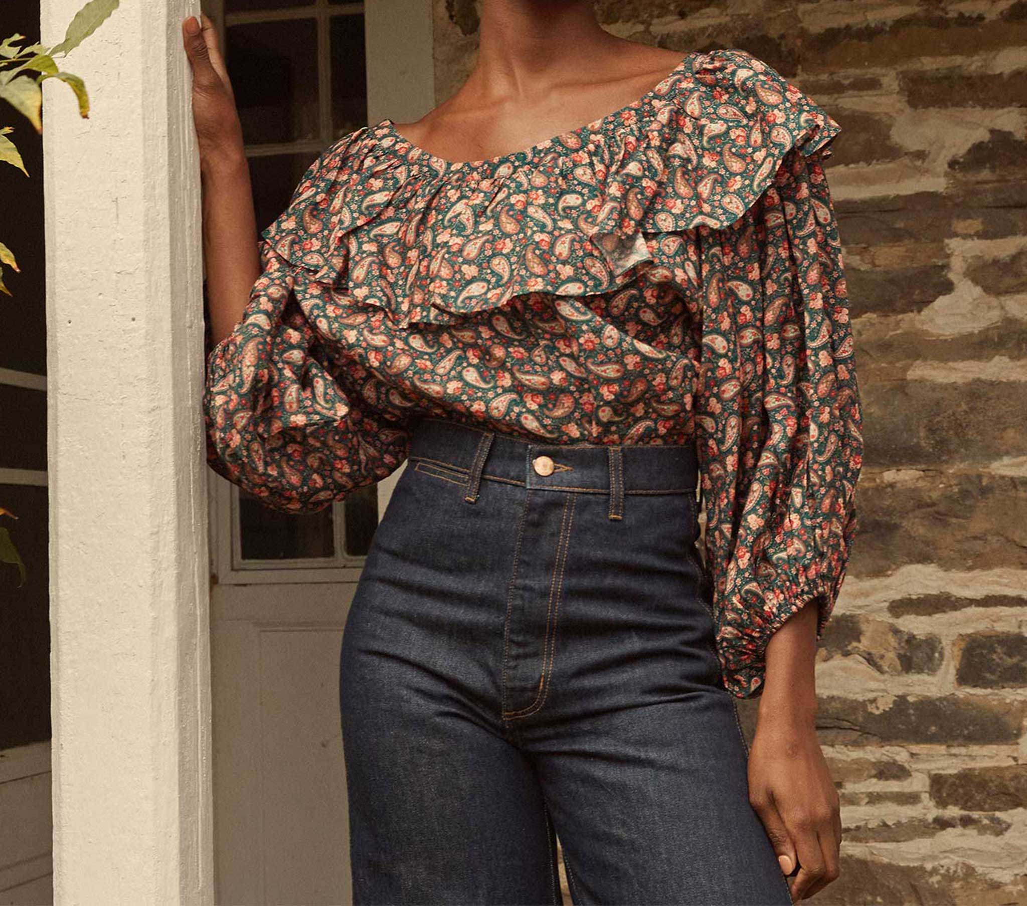 HMD -- CIELITO TOP -- TEAL CANTERBURY PAISLEY