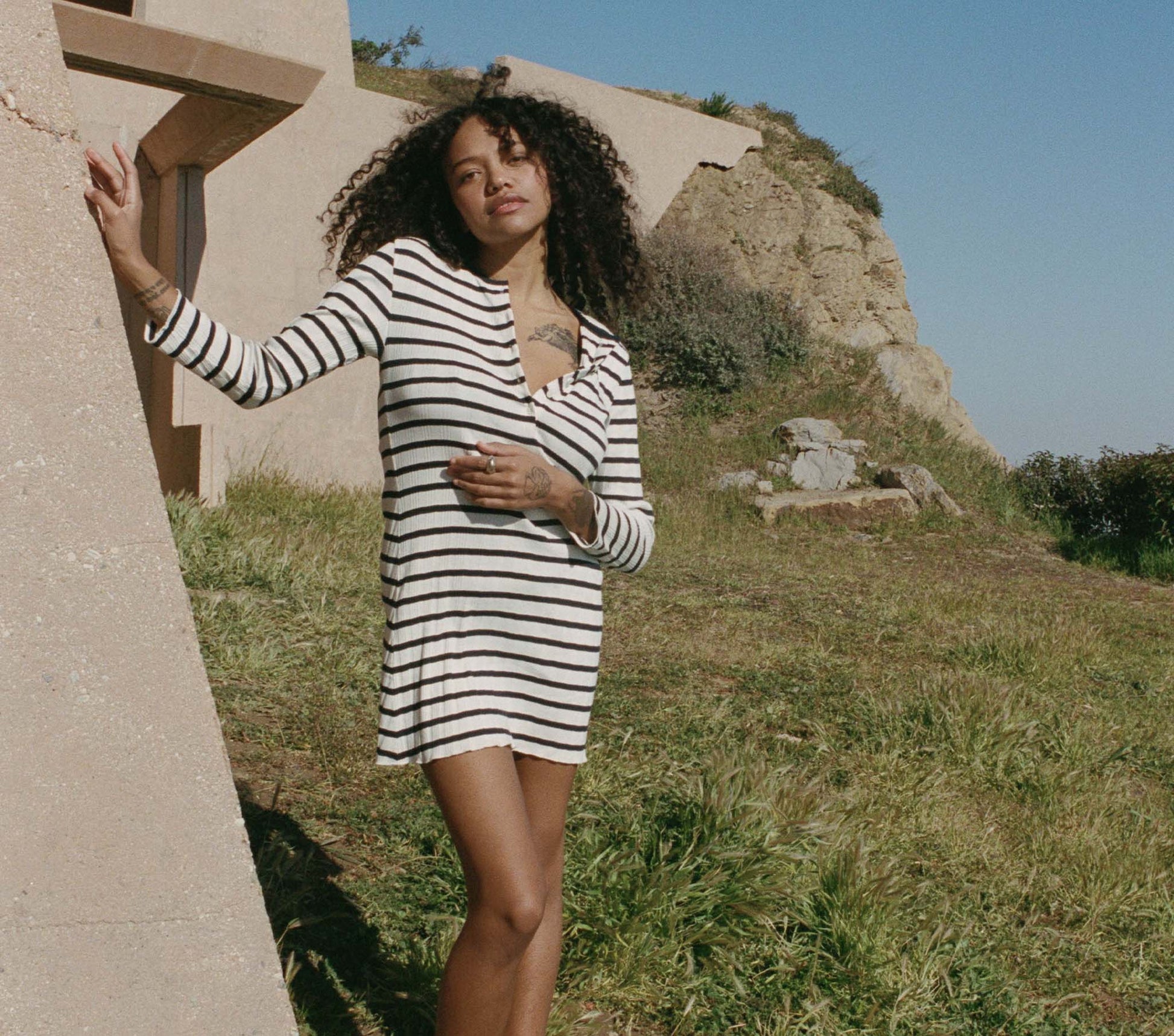 HMD -- COMO DRESS -- MARINA SAN SIMEON STRIPE view 1
