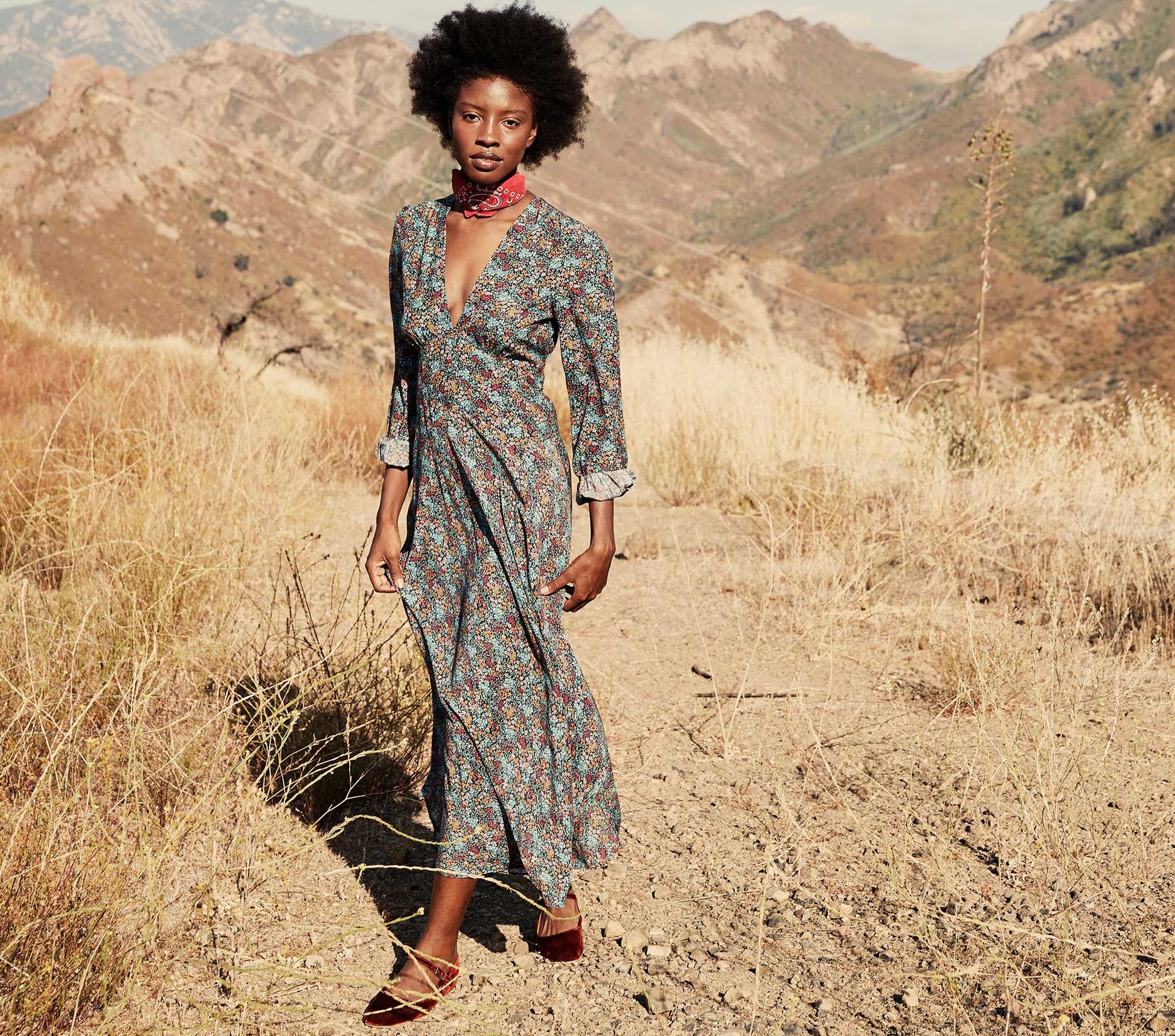 HMD -- CHARLESTON DRESS -- NAVY LADY BIRD FLORAL view 1
