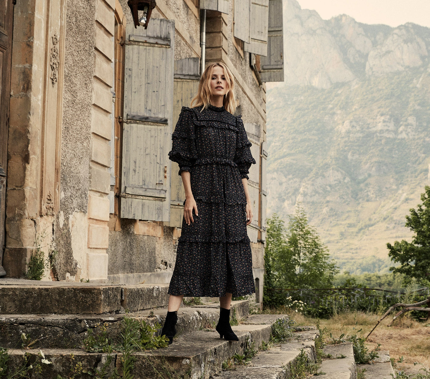 HMD -- CLAY DRESS -- BLACK MARFA PAISLEY