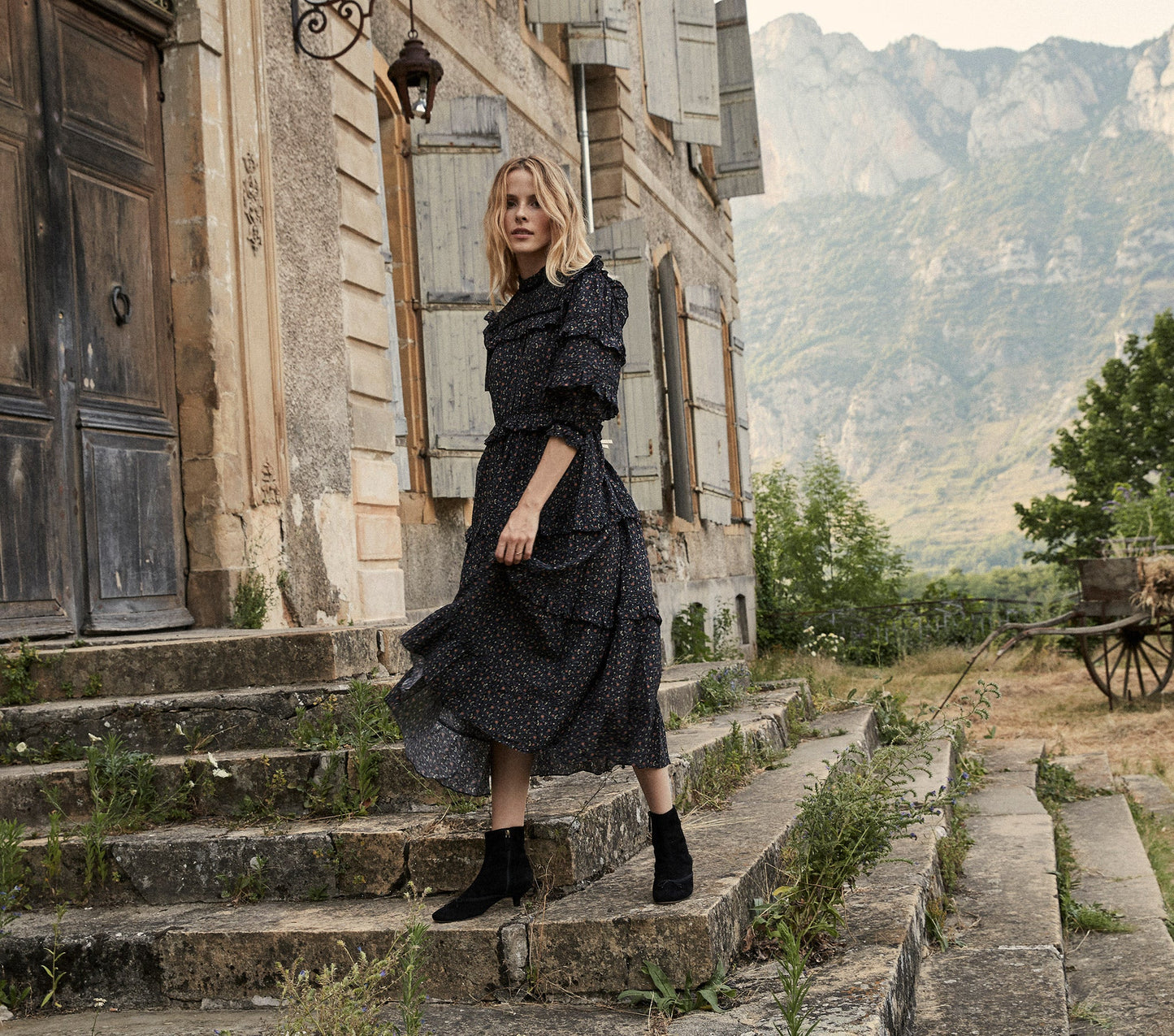 HMD -- CLAY DRESS -- BLACK MARFA PAISLEY