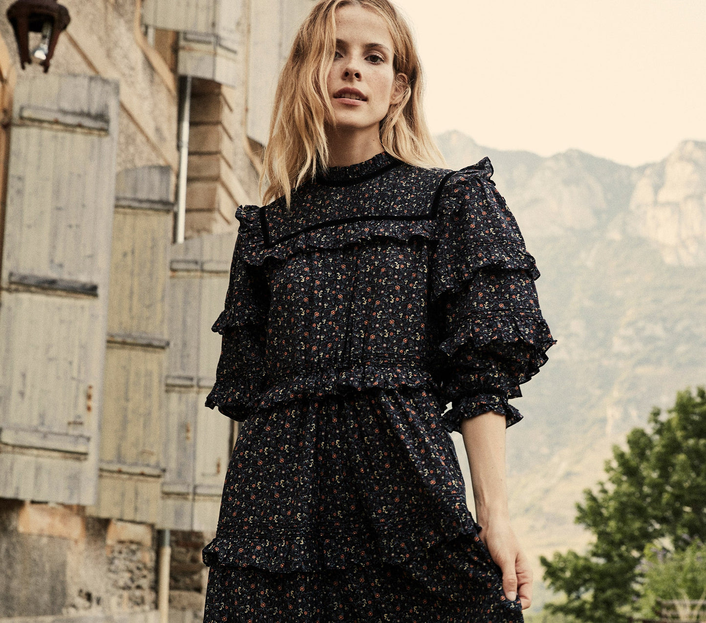 HMD -- CLAY DRESS -- BLACK MARFA PAISLEY