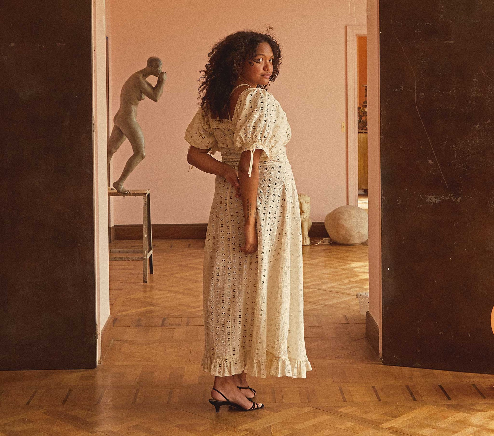 HMD -- LONDON DRESS -- NUTMILK view 4
