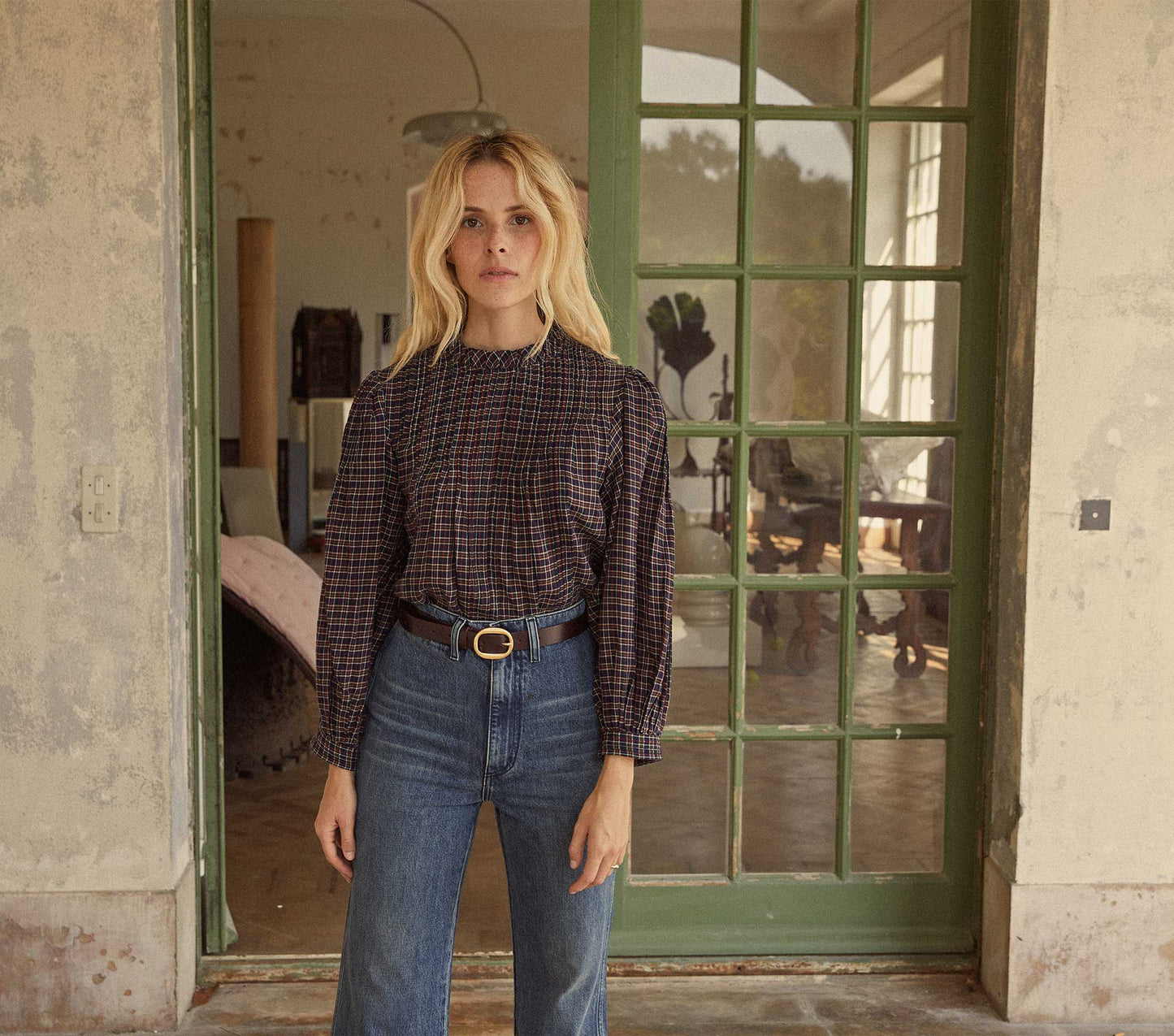 HMD -- AMADEA TOP -- MIDNIGHT ST GERMAIN PLAID