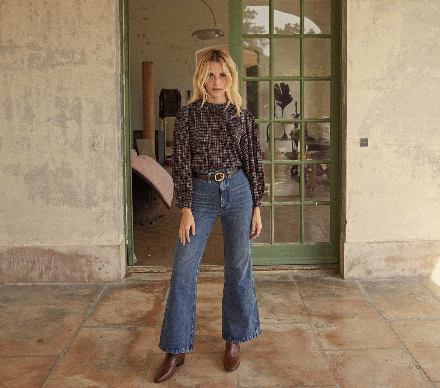 HMD -- AMADEA TOP -- MIDNIGHT ST GERMAIN PLAID