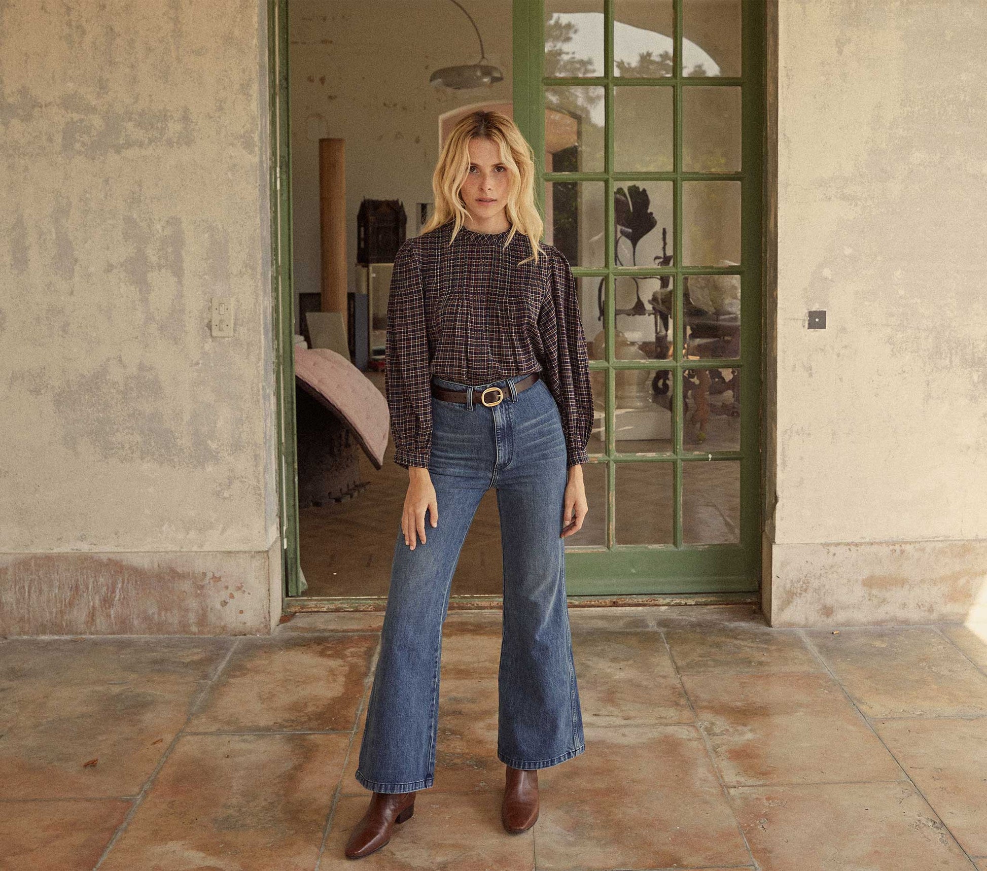 HMD -- AMADEA TOP -- MIDNIGHT ST GERMAIN PLAID view 4
