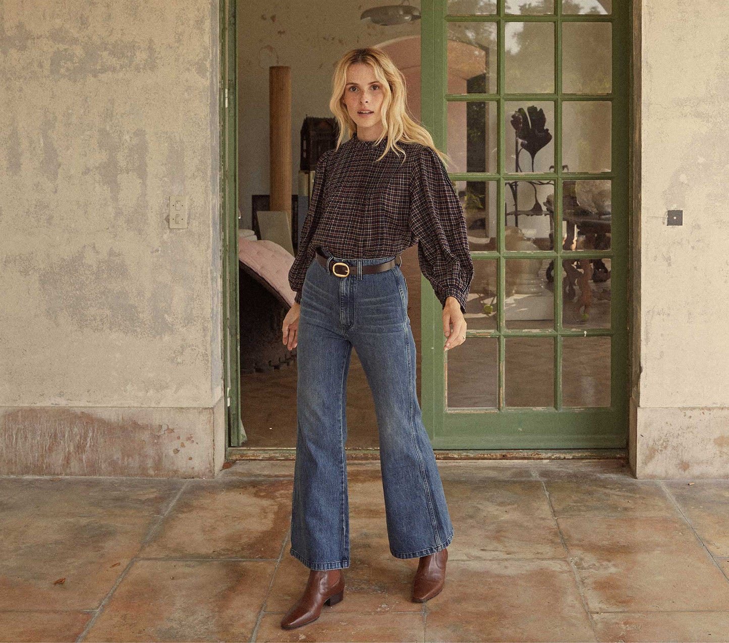 HMD -- AMADEA TOP -- MIDNIGHT ST GERMAIN PLAID