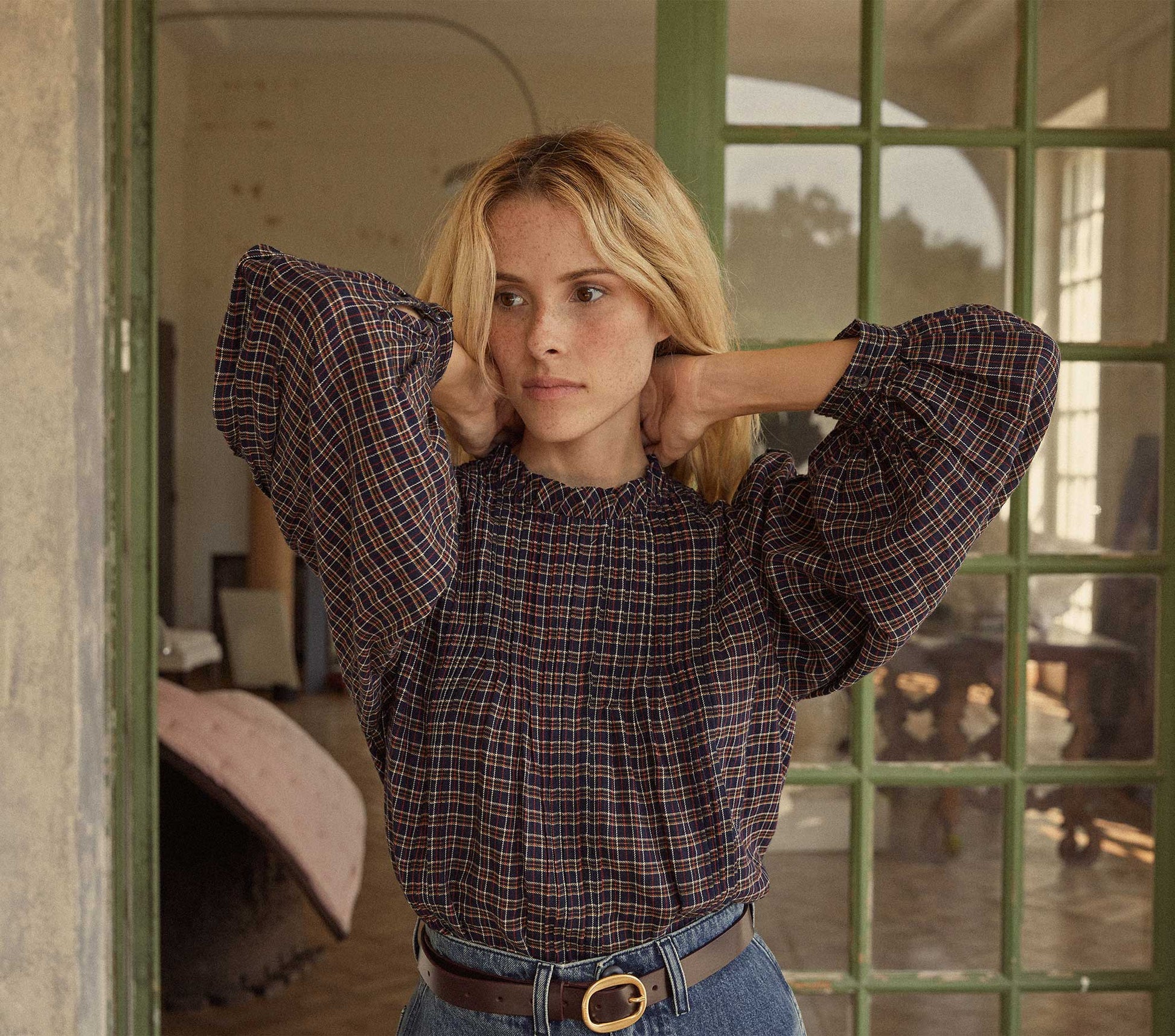 HMD -- AMADEA TOP -- MIDNIGHT ST GERMAIN PLAID view 7
