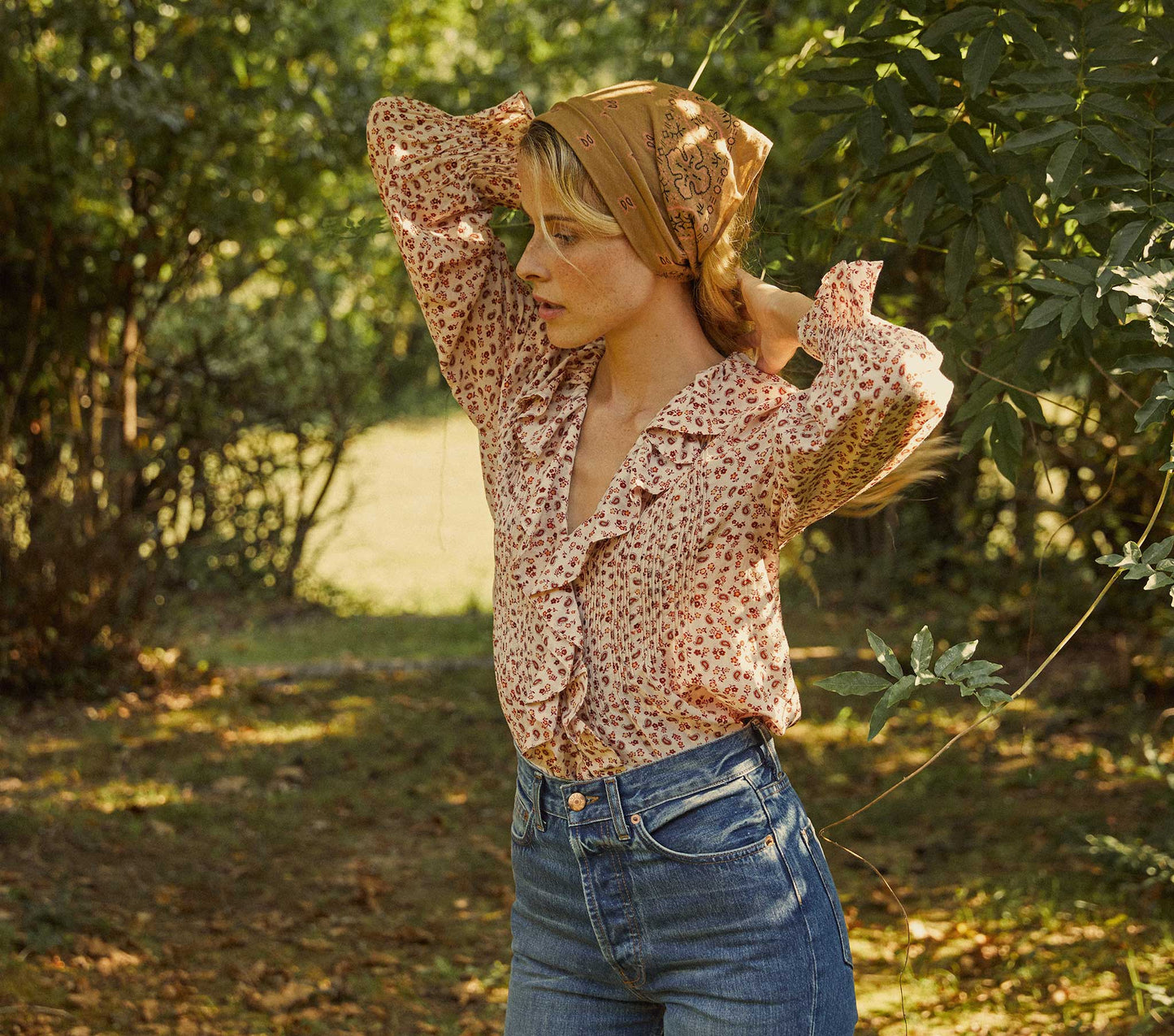 HMD -- HARDY TOP -- RUST SONGBIRD PAISLEY