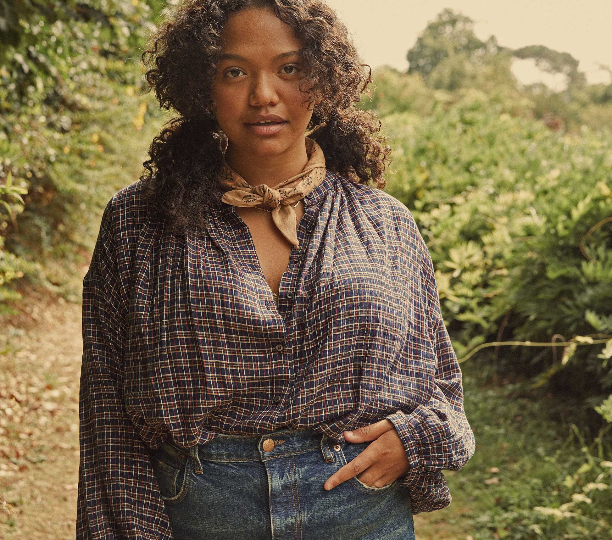 HMD -- THE JANE BLOUSE -- MIDNIGHT ST GERMAIN PLAID view 6
