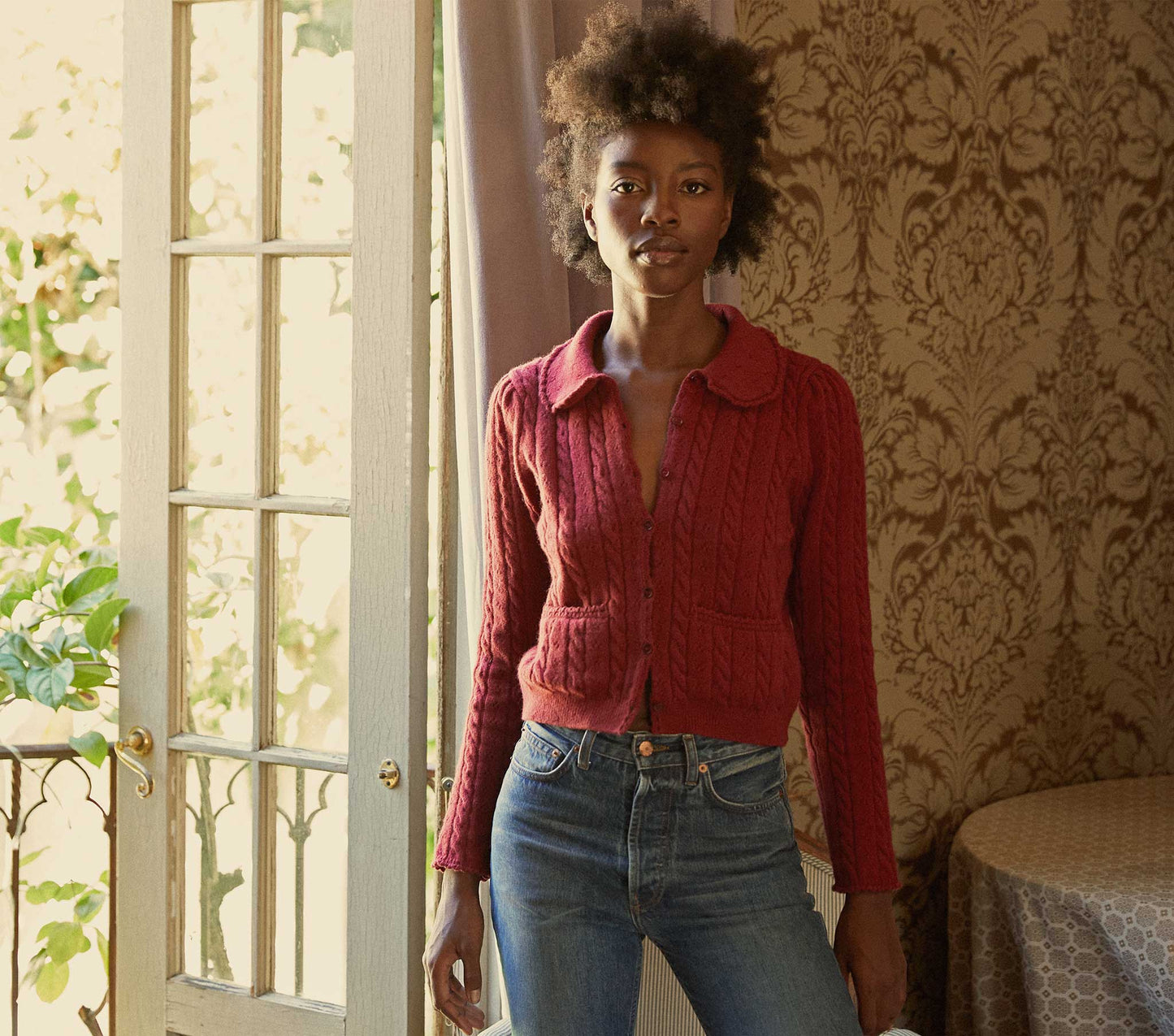 HMD -- POSEY CARDIGAN SWEATER -- BEETROOT