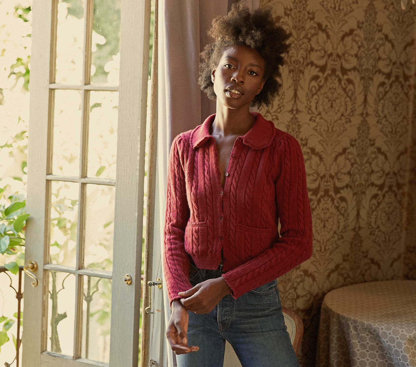 HMD -- POSEY CARDIGAN SWEATER -- BEETROOT