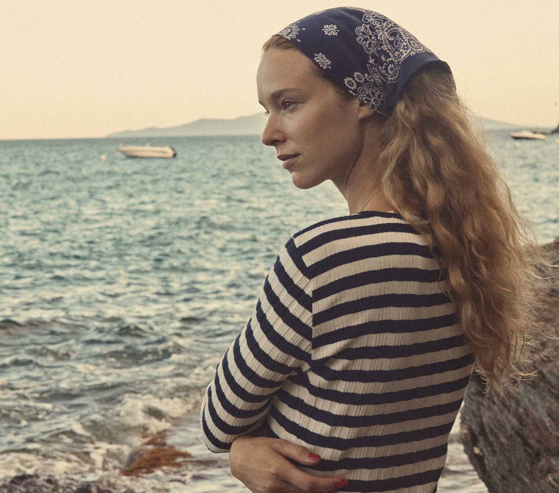HMD -- COMO DRESS -- NAVY STRIPE view 4
