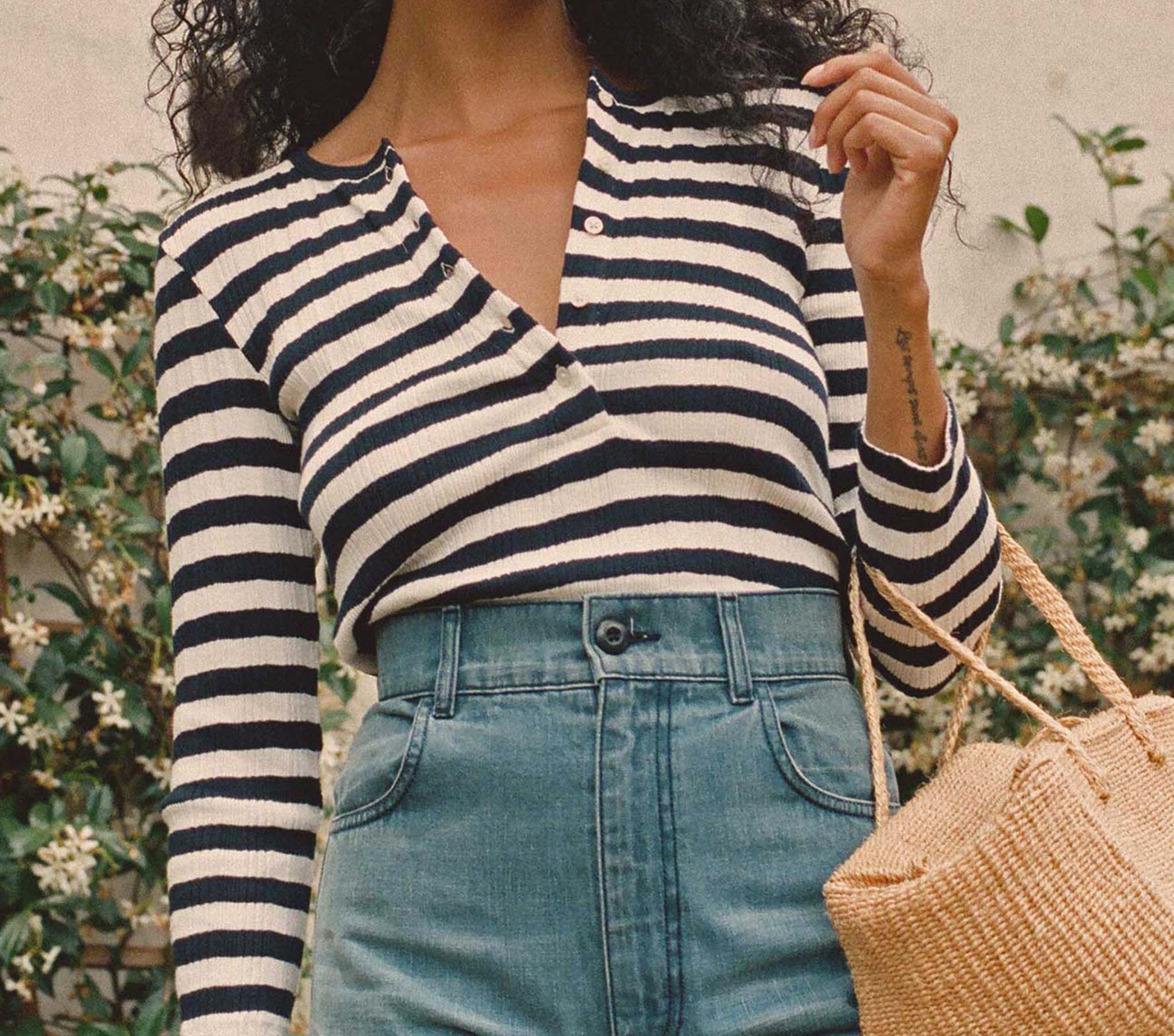 HMD -- PAOLA TEE -- NAVY STRIPE view 1
