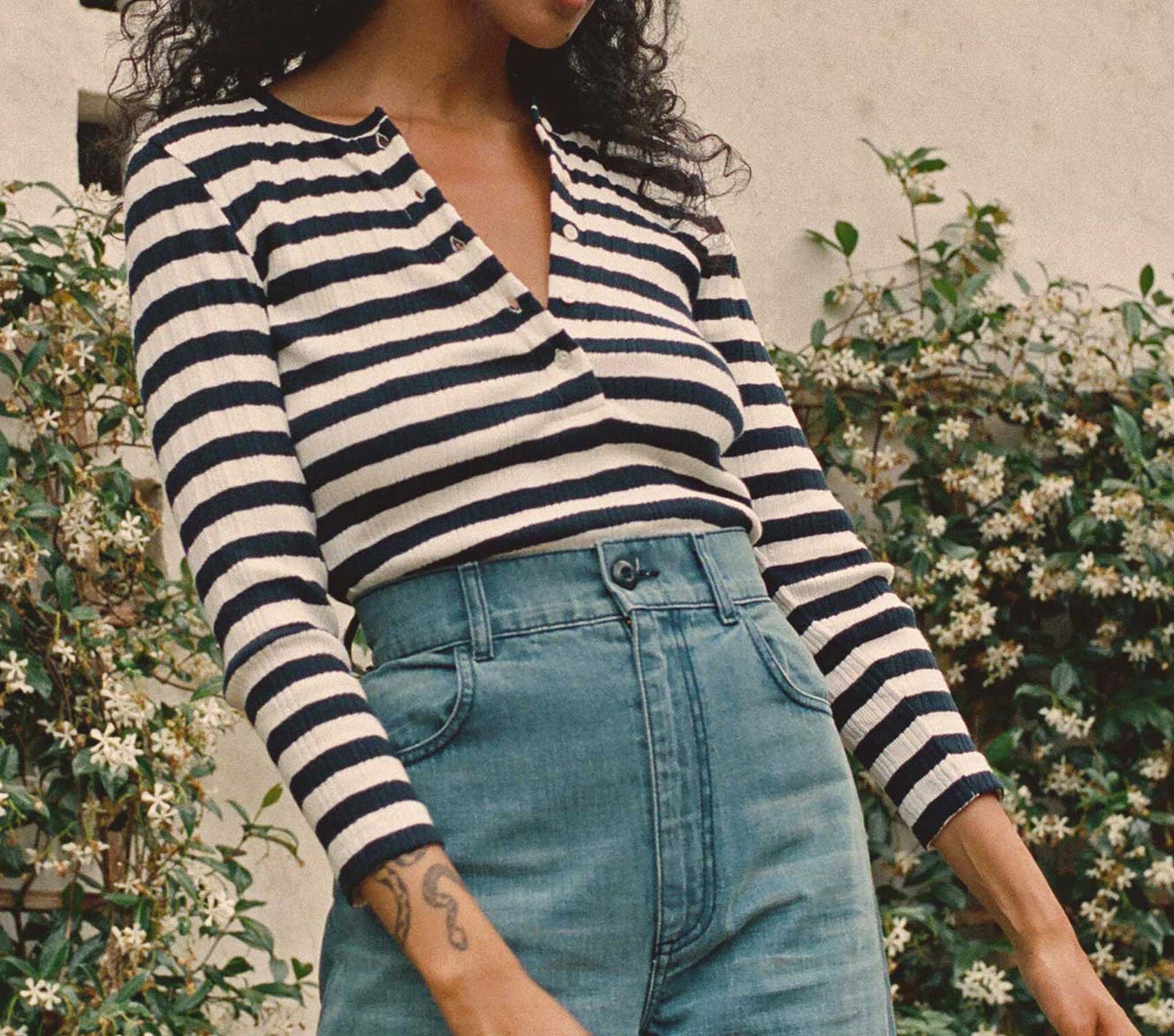 HMD -- PAOLA TEE -- NAVY STRIPE view 3
