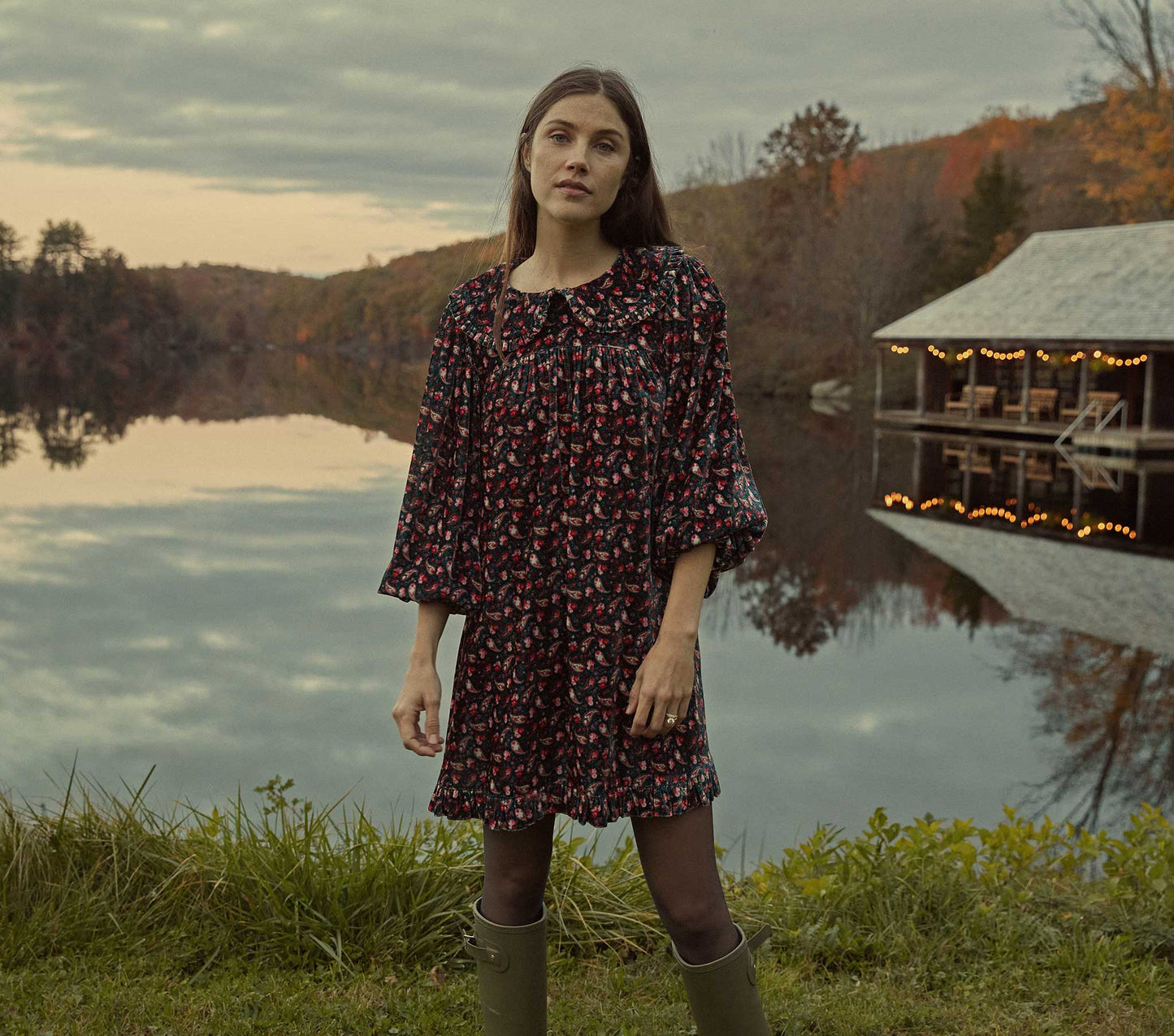 HMD -- NORA DRESS -- TEAL CANTERBURY PAISLEY