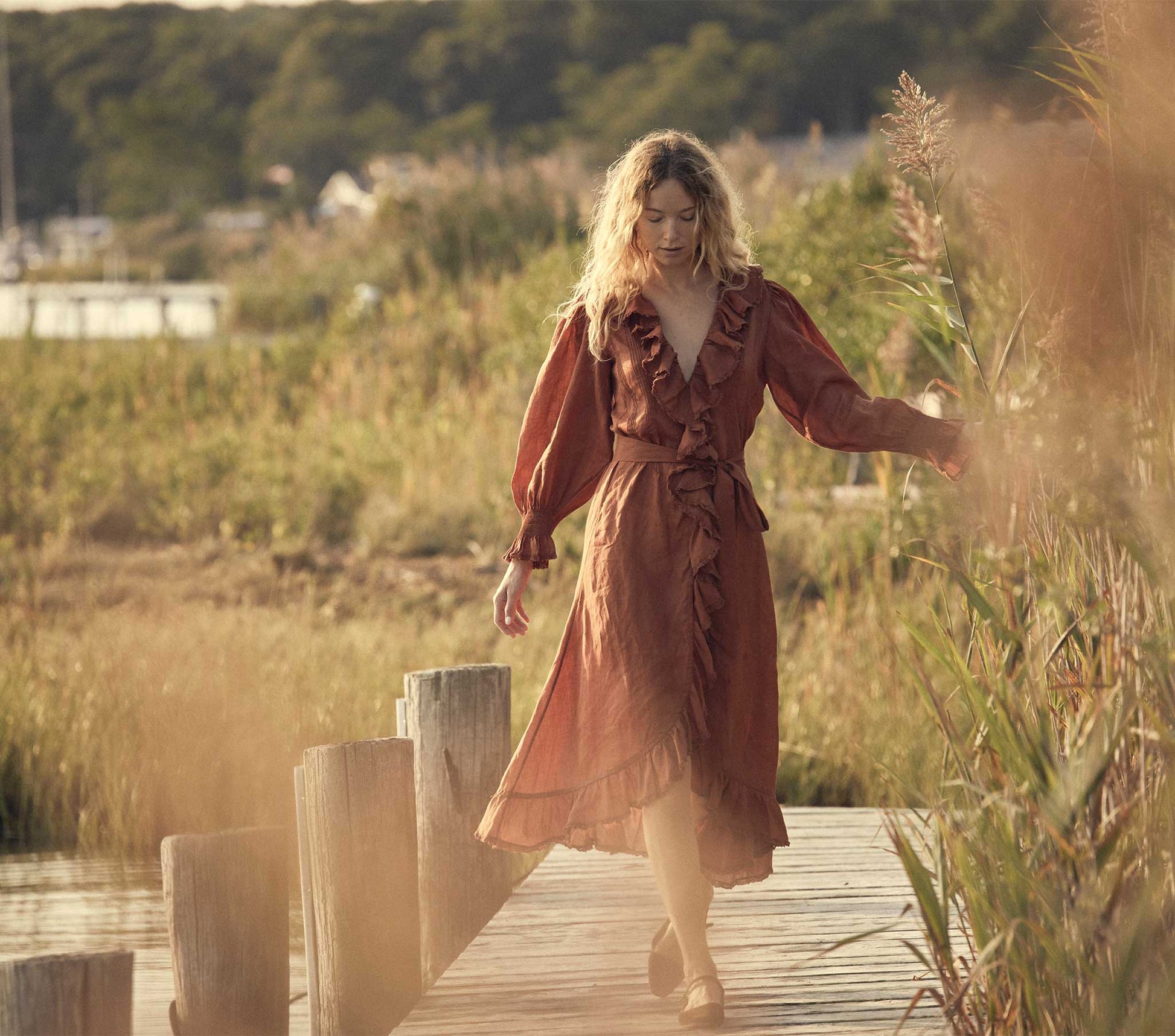 HMD -- NADIA DRESS -- BURLED REDWOOD view 3
