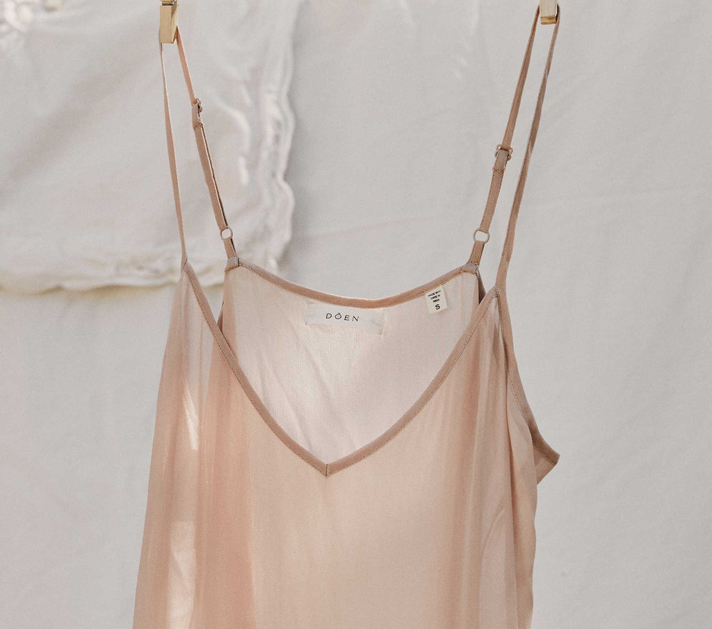 Short Deep V-Neck Slip - Conch