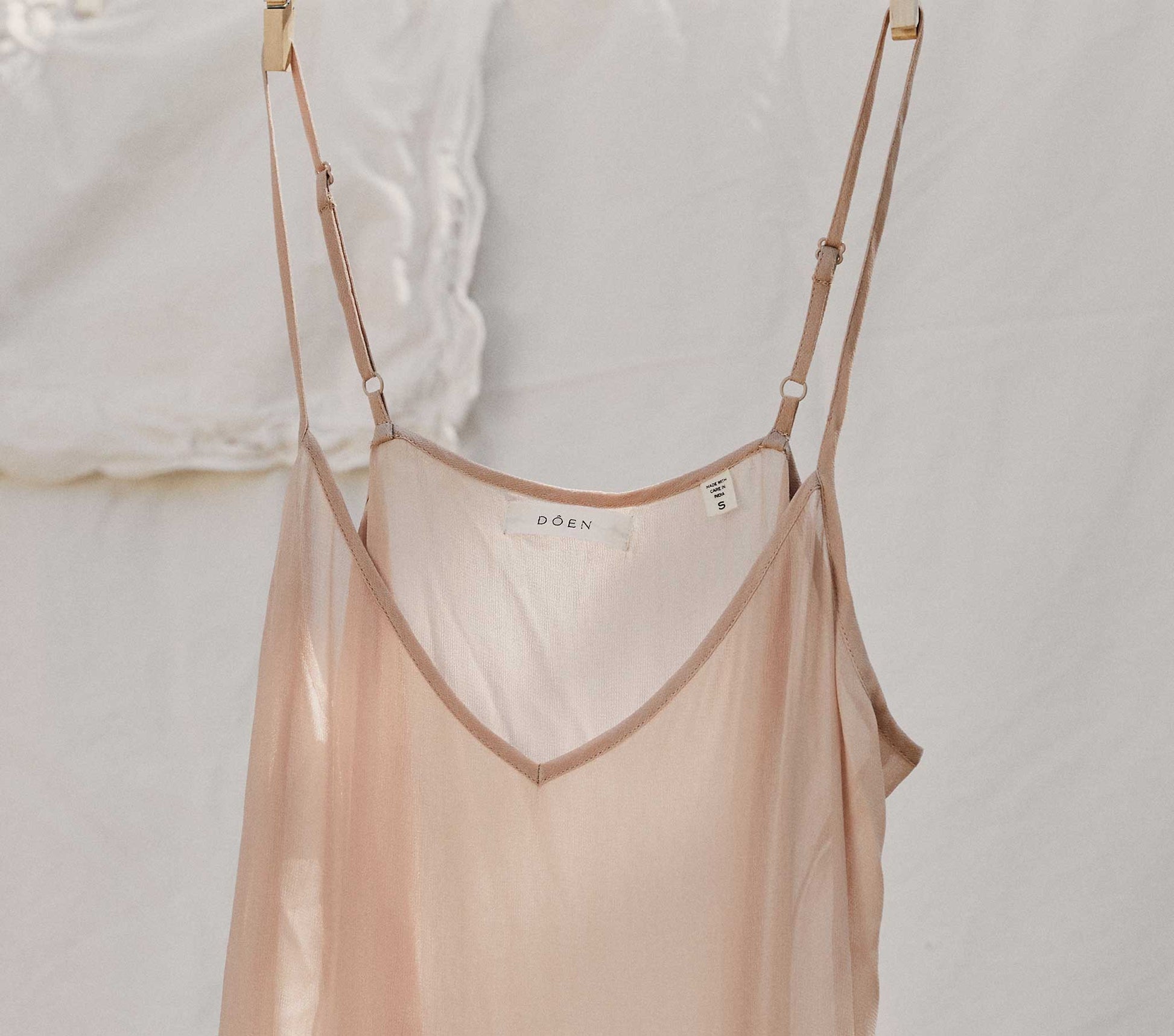 SHORT DEEP V-NECK SLIP -- CONCH view 2
