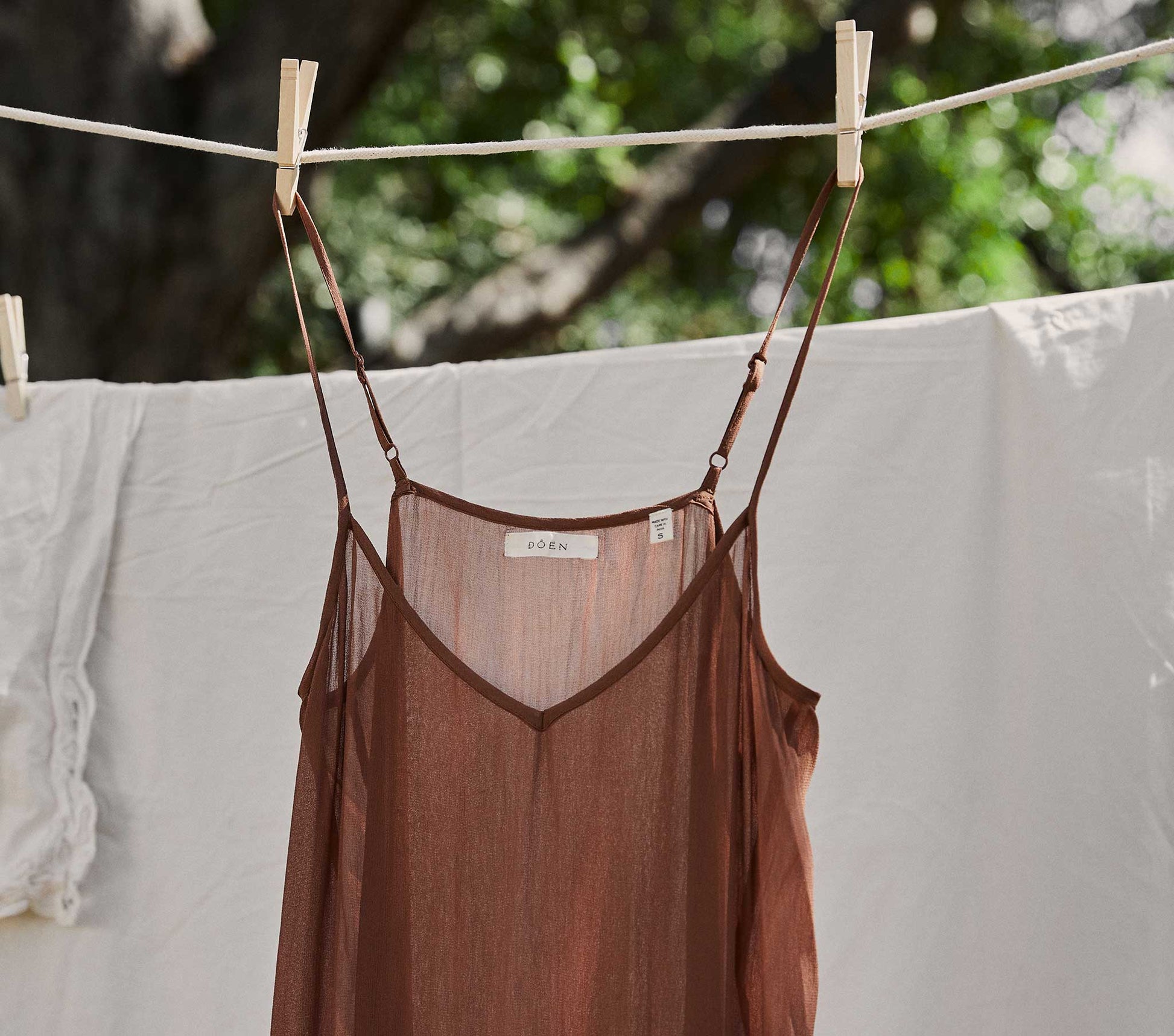 LONG DEEP V-NECK SLIP -- CAROB view 3