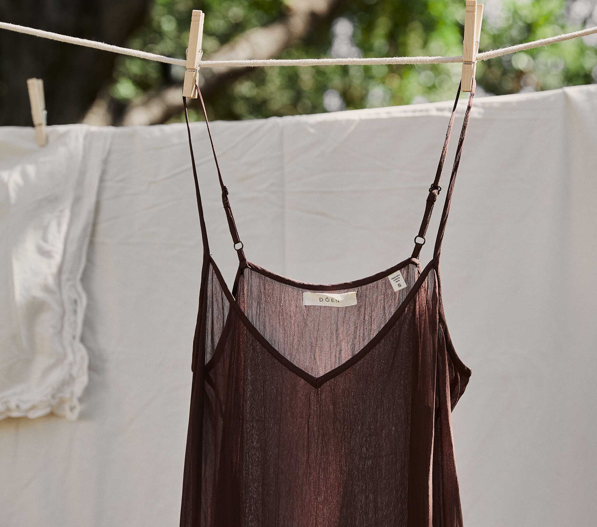 LONG DEEP V-NECK SLIP -- UMBER view 2