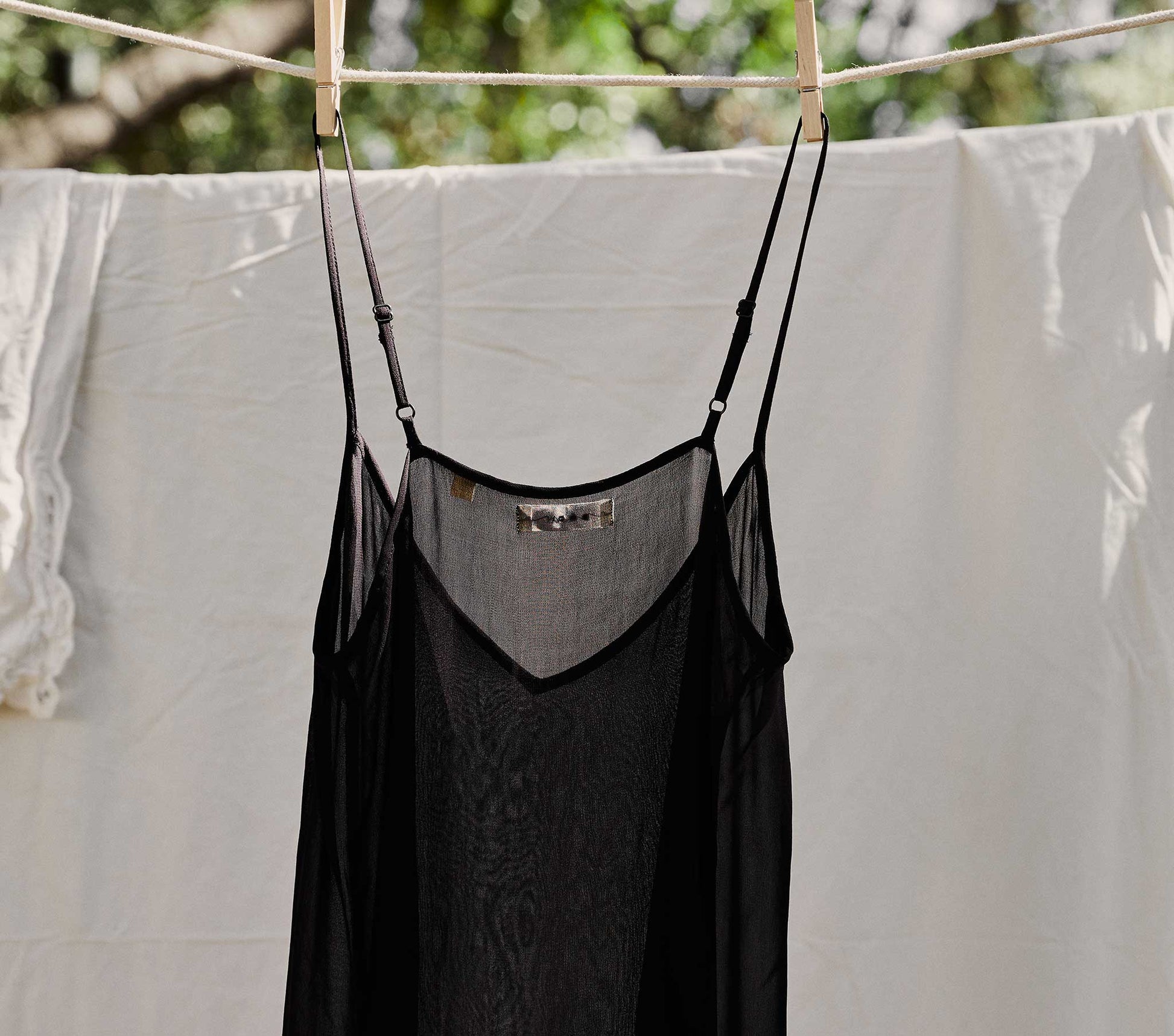 SHORT DEEP V-NECK SLIP -- BLACK view 4