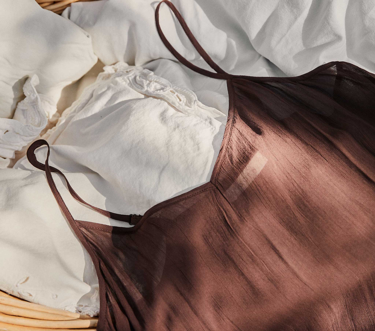 LONG DEEP V-NECK SLIP -- UMBER