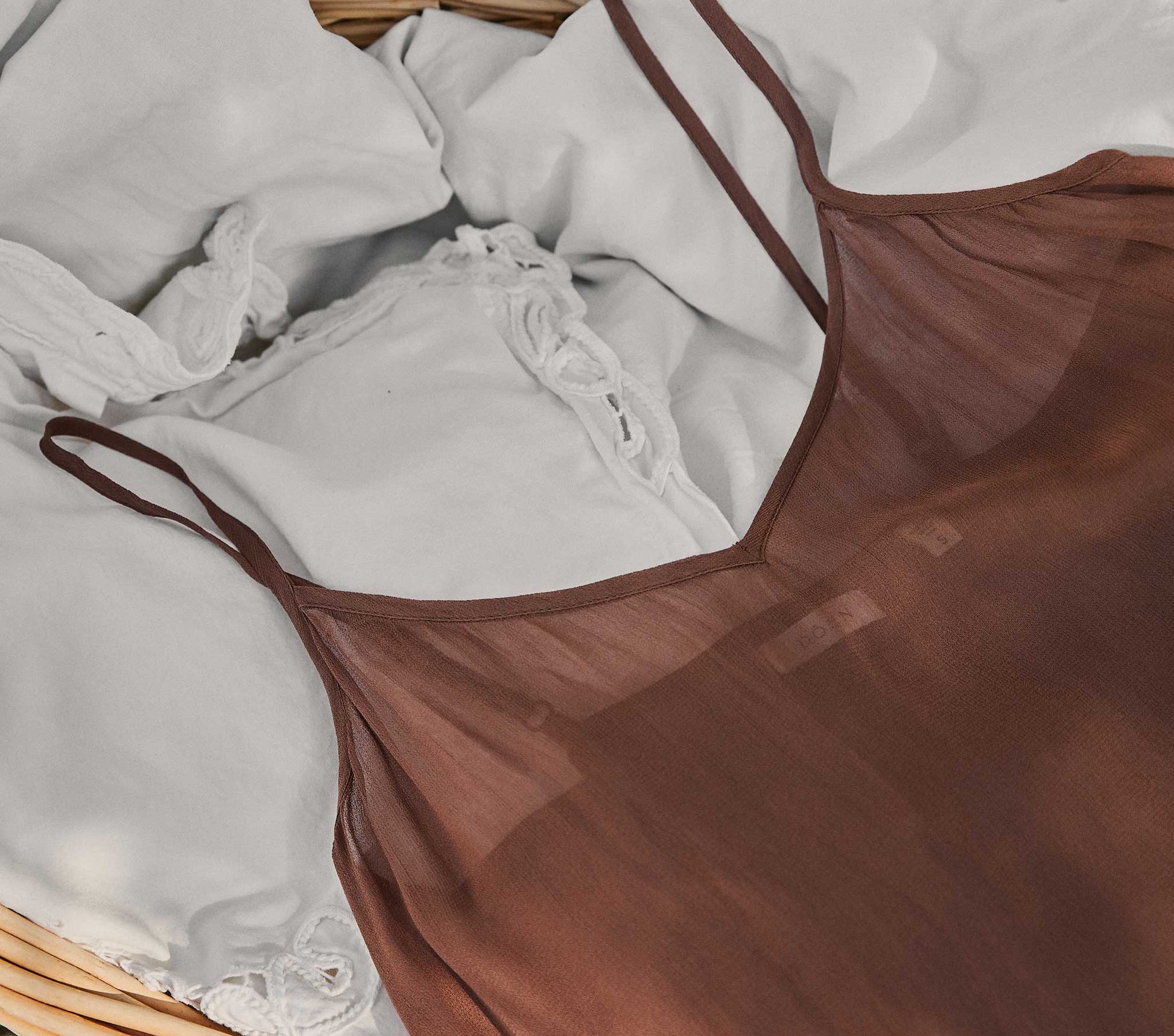 LONG DEEP V-NECK SLIP -- CAROB view 2