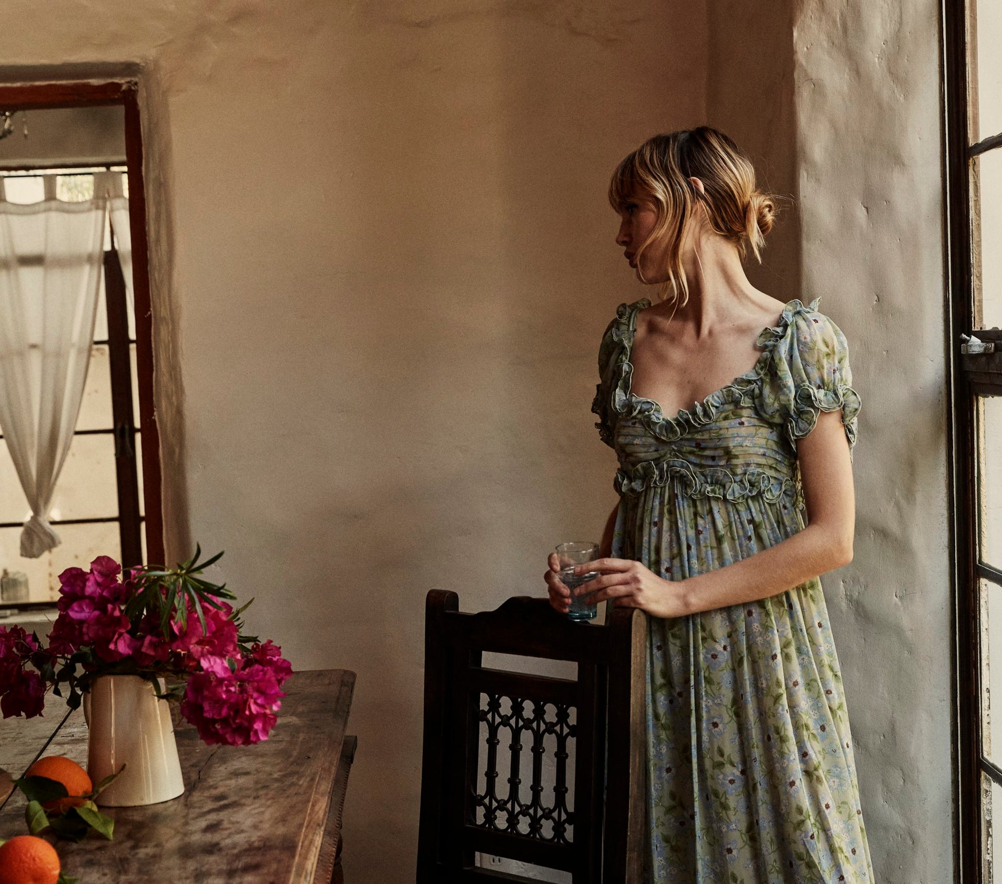 HMD -- DREW DRESS -- GREEN STRAWBERRY MOON FLORAL view 3
