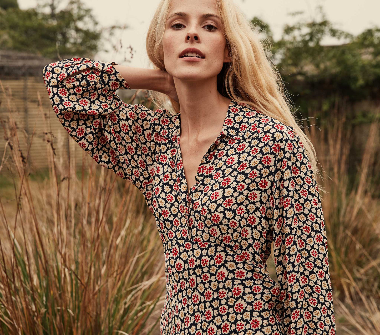 HMD -- ELIOT DRESS -- NAVY BELLFLOWER BLOSSOM