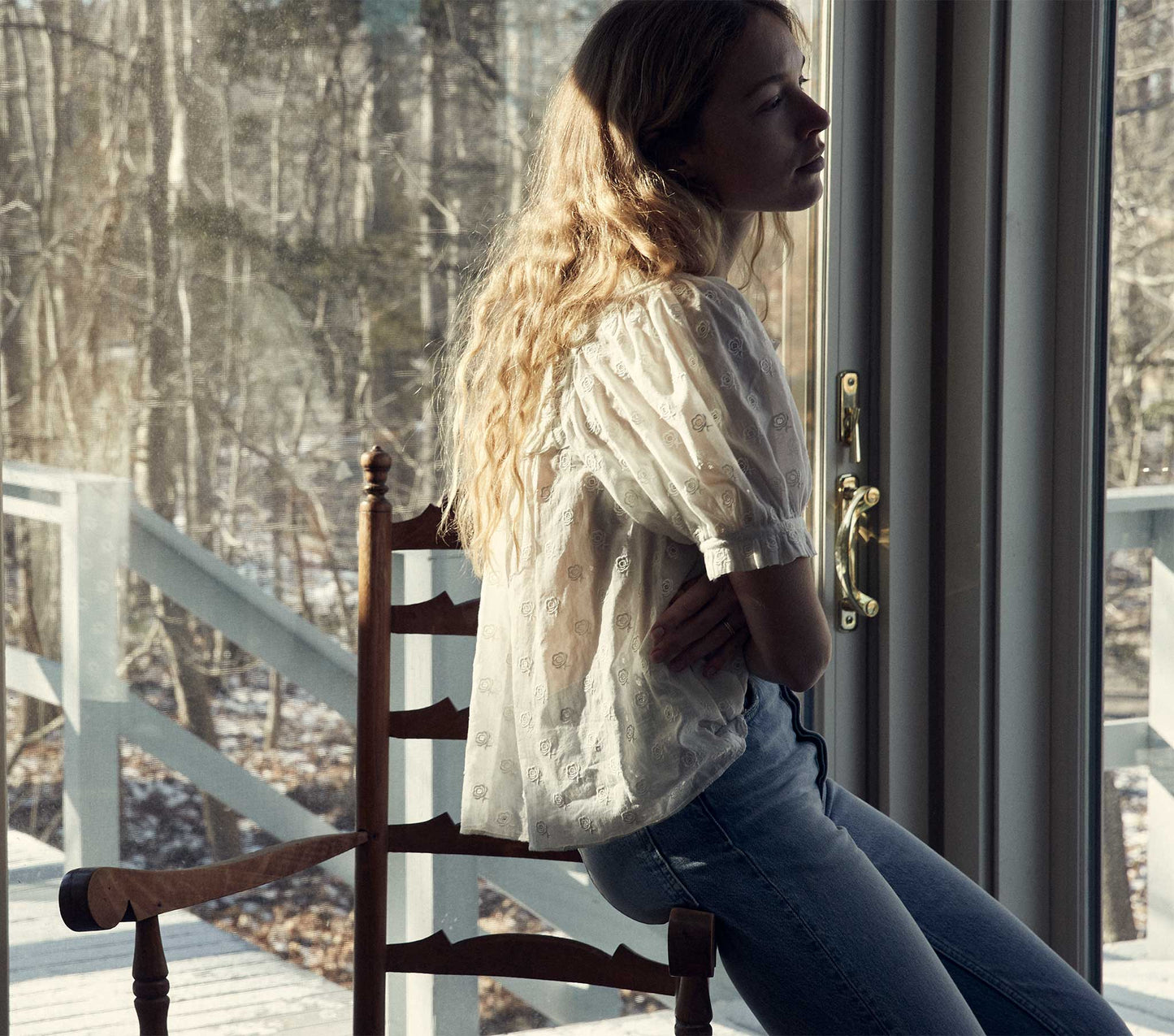 HMD -- FRANCES TOP -- SALT EMBROIDERY